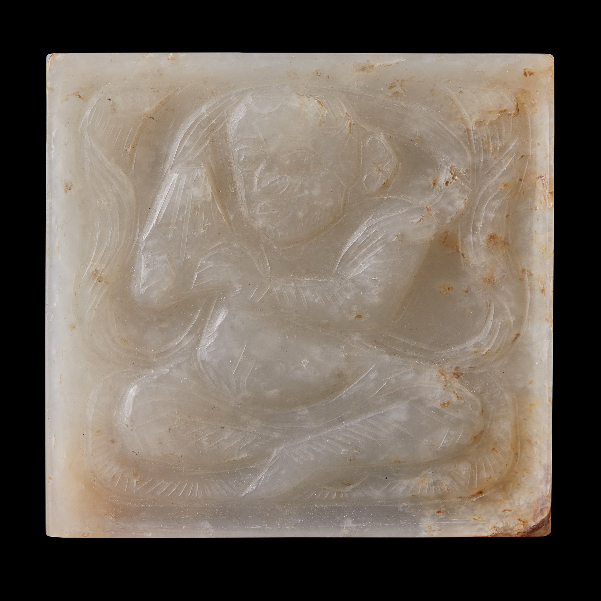 WHITE JADE BELT PLAQUE