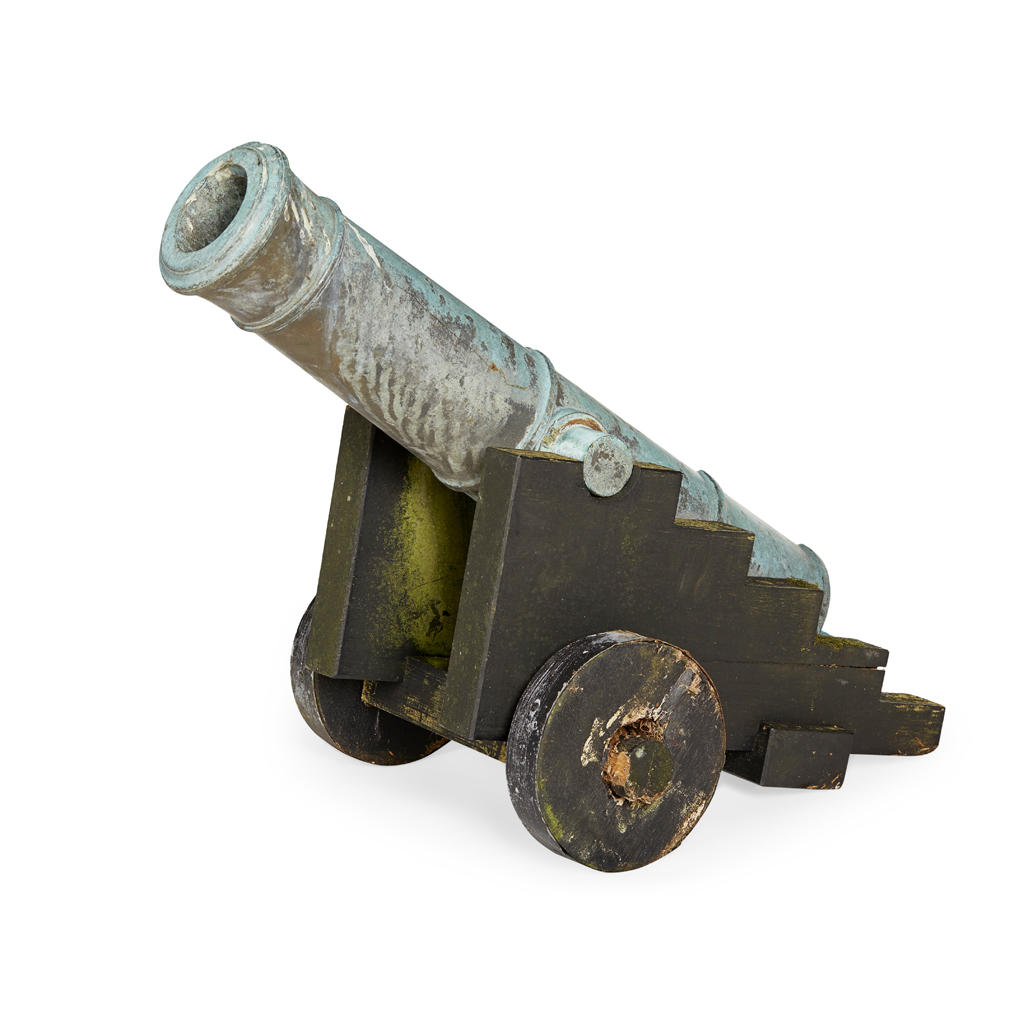 SPANISH (MEXICAN) PATINATED BRONZE CANNON