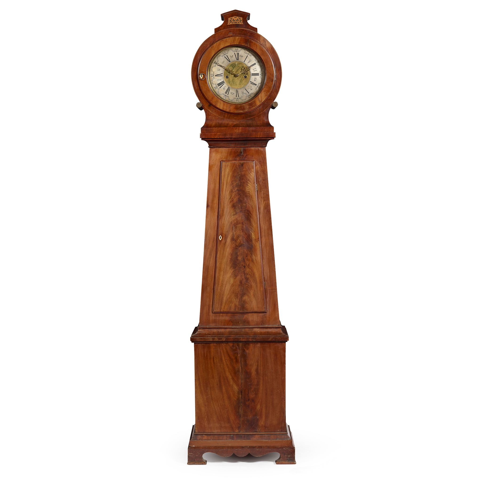 DUTCH MAHOGANY DRUMHEAD LONGCASE CLOCK