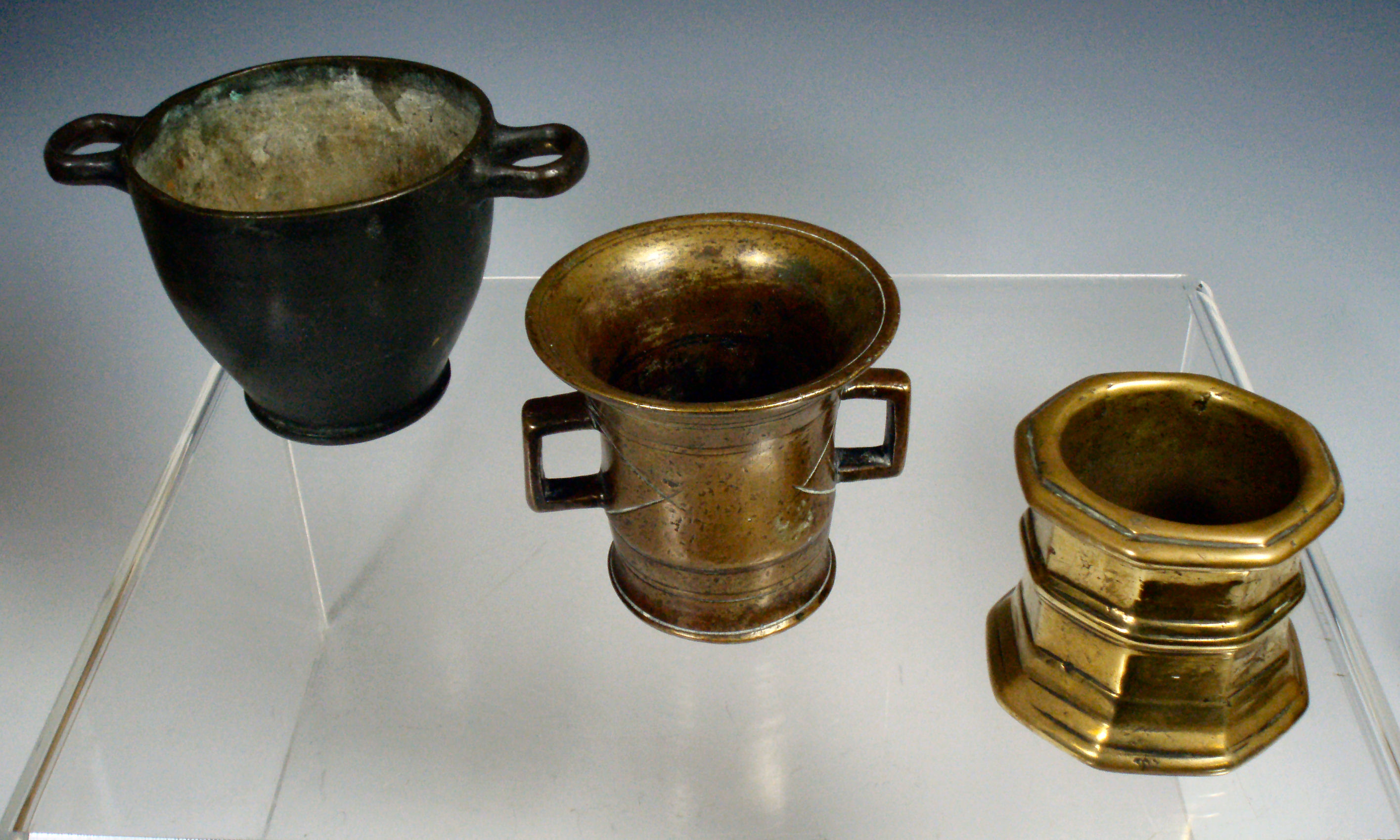 A group of three mortars