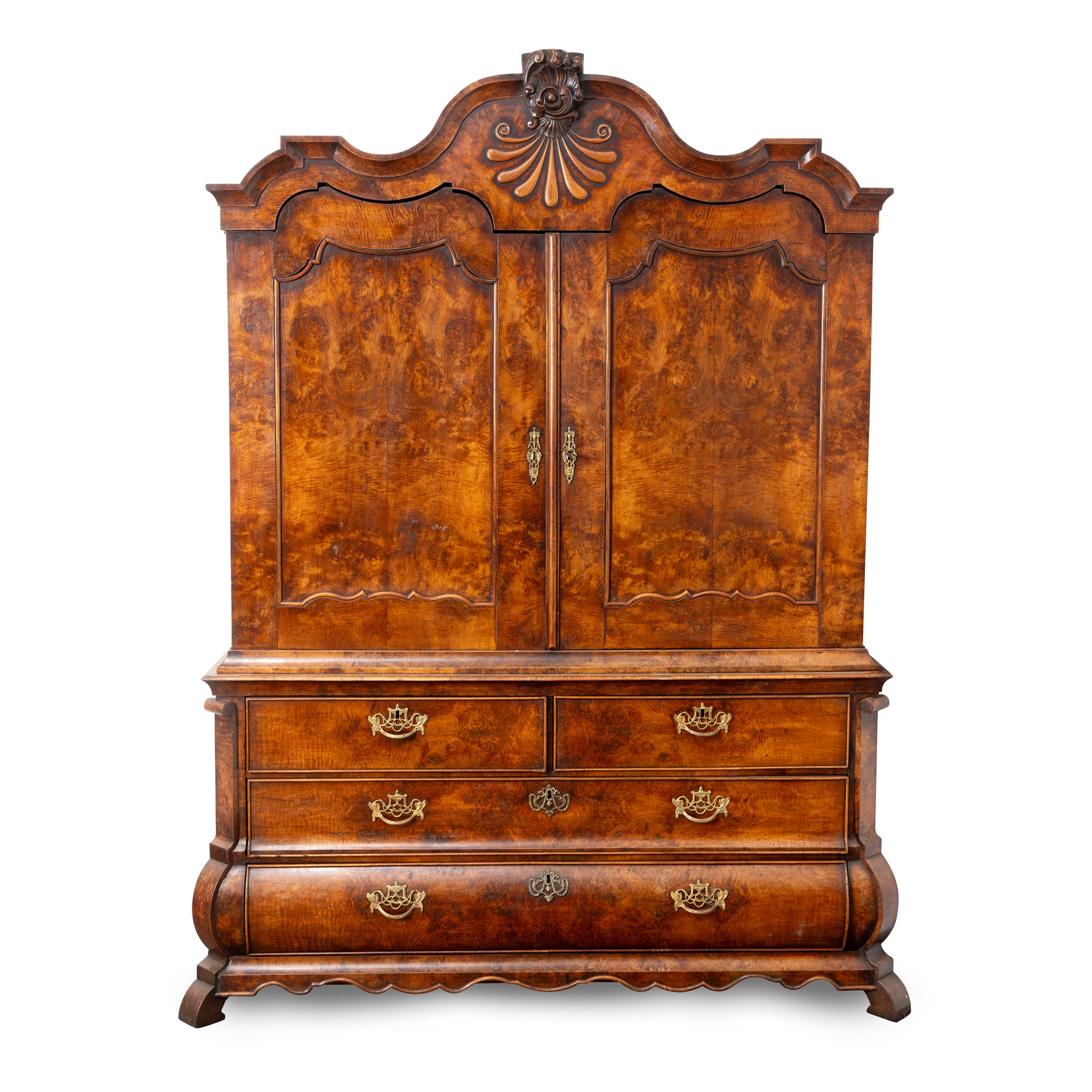 A DUTCH WALNUT LINEN PRESS