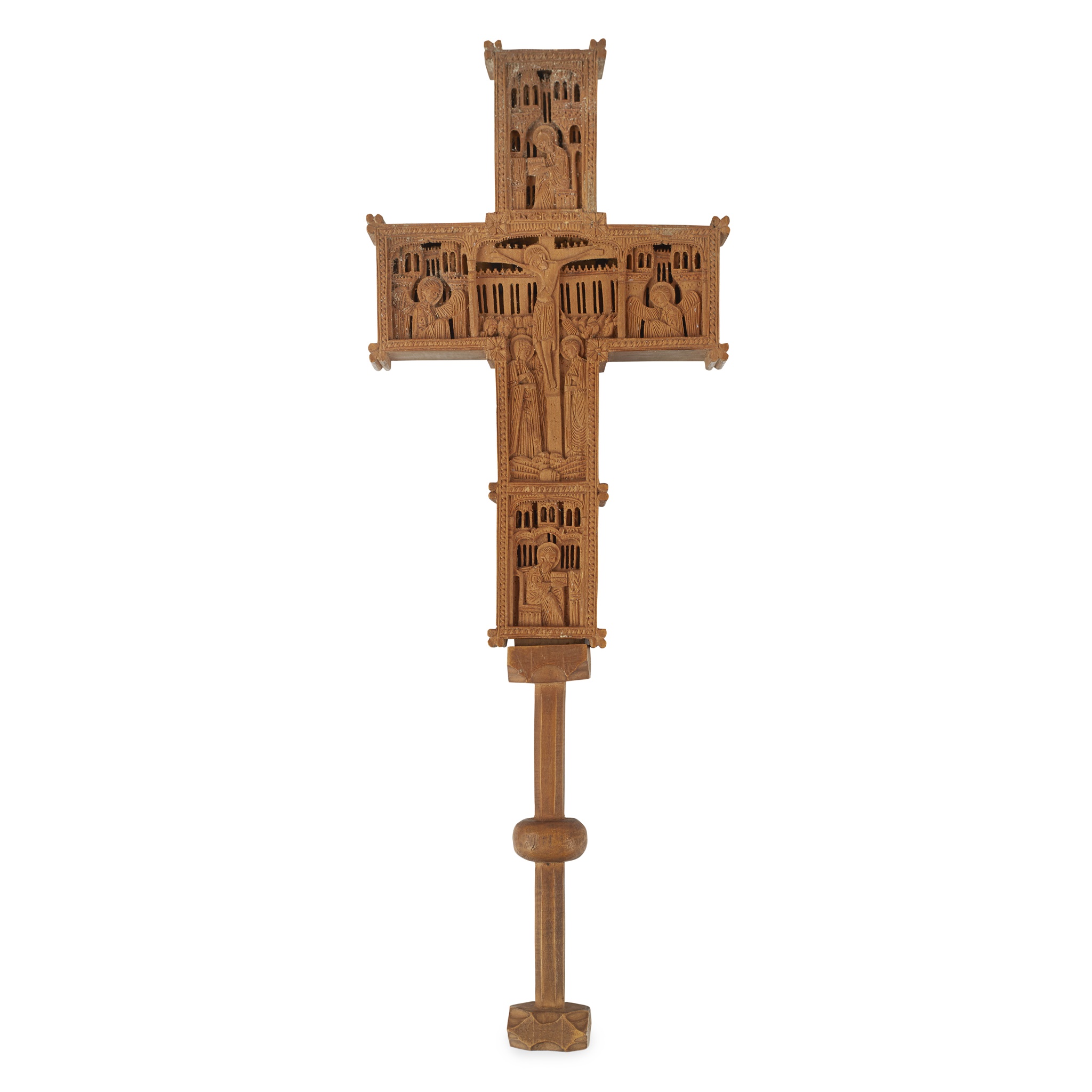 GREEK 'MOUNT ATHOS' CARVED MINIATURE CRUCIFIX