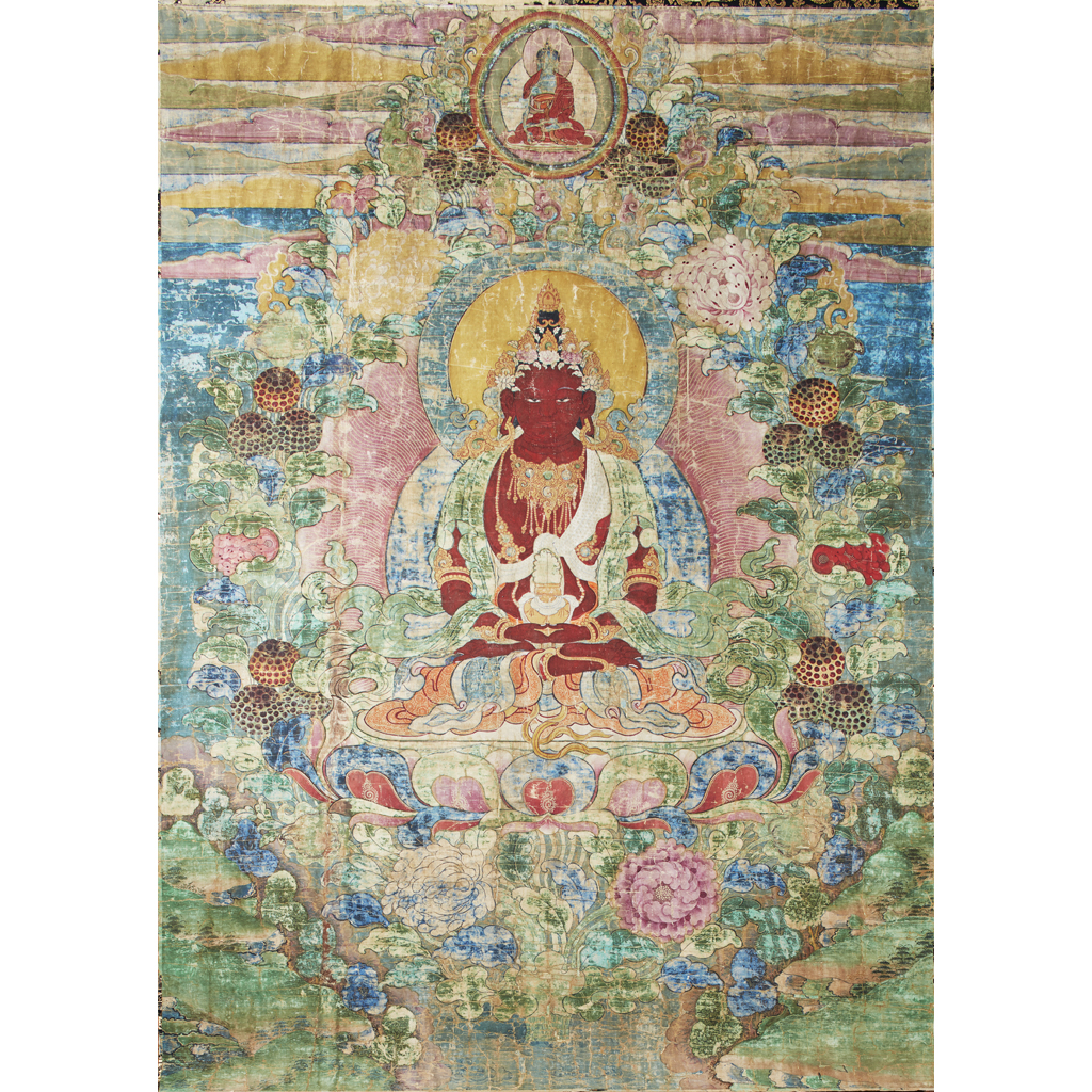 LARGE TIBETAN THANGKA OF AMITAYUS