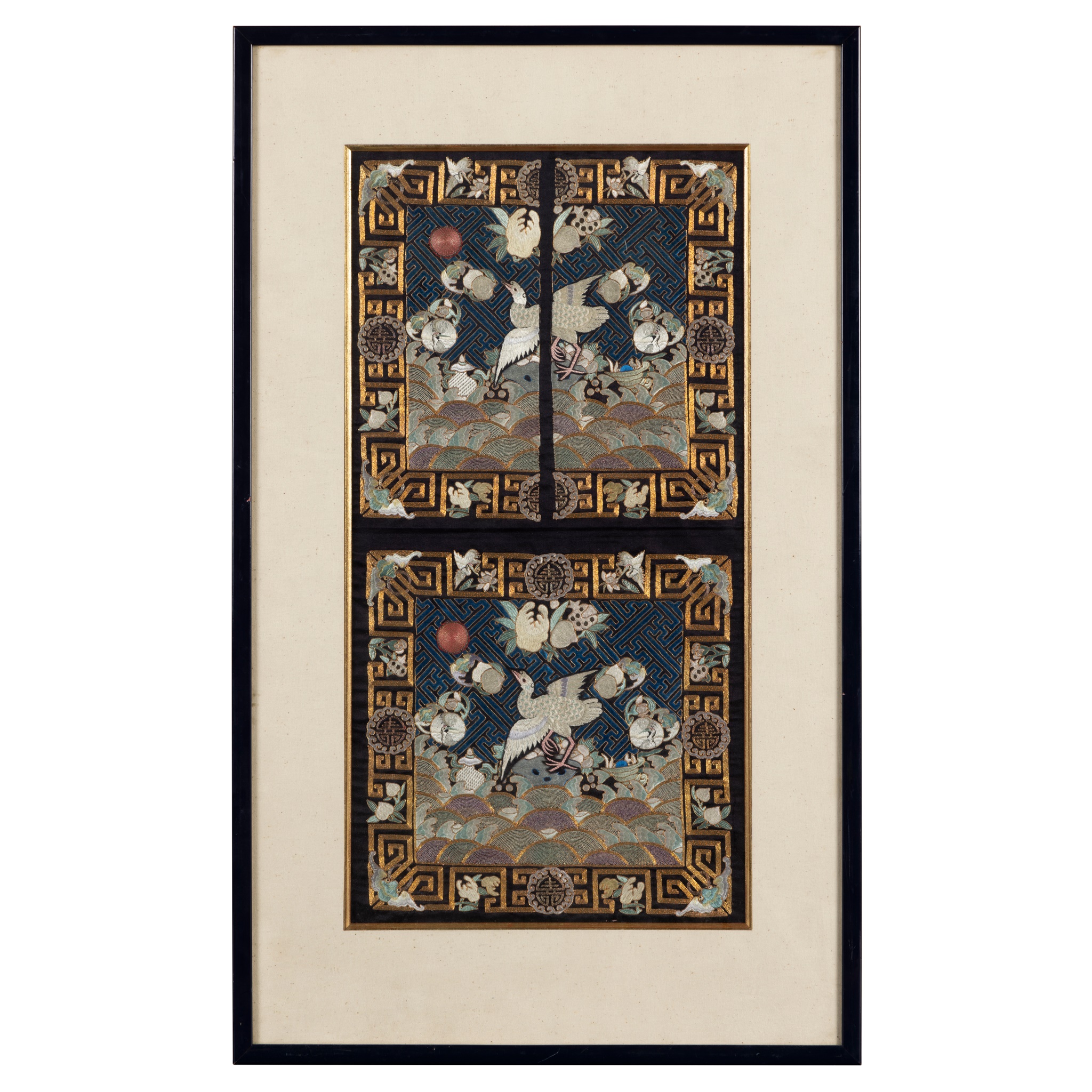 SET OF TWO CIVIL RANK BADGES OF WILD GOOSE