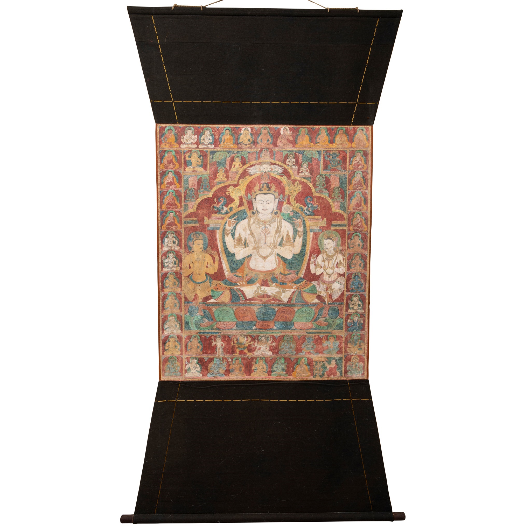 THANGKA DEPICTING AVALOKITESVARA SHADAKSHARI