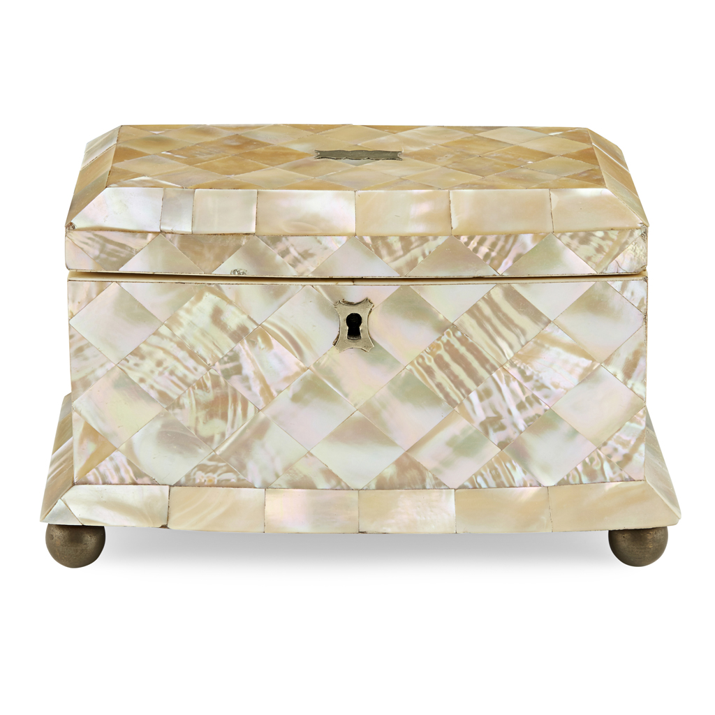 VICTORIAN MOTHER-OF-PEARL TEA CADDY