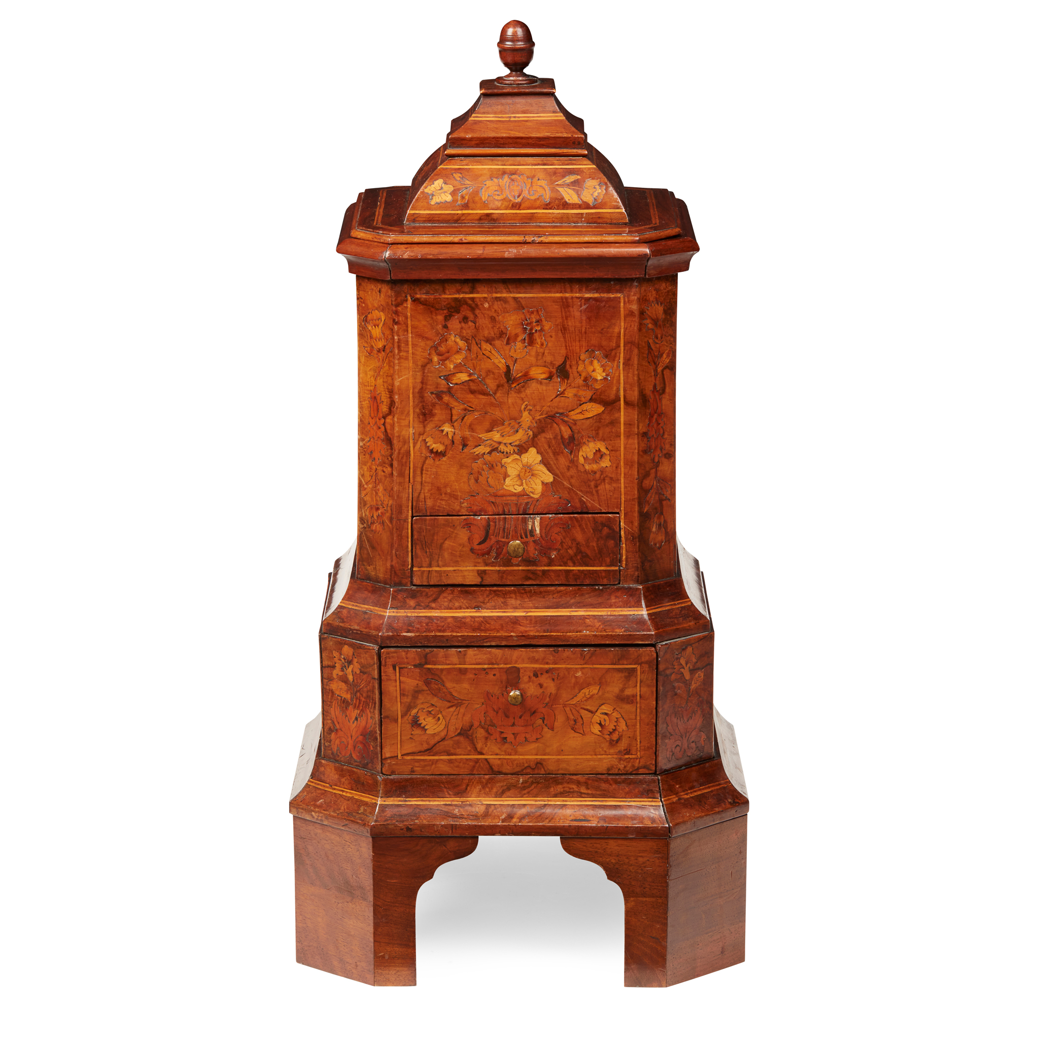DUTCH WALNUT AND MARQUETRY TEA STOVE