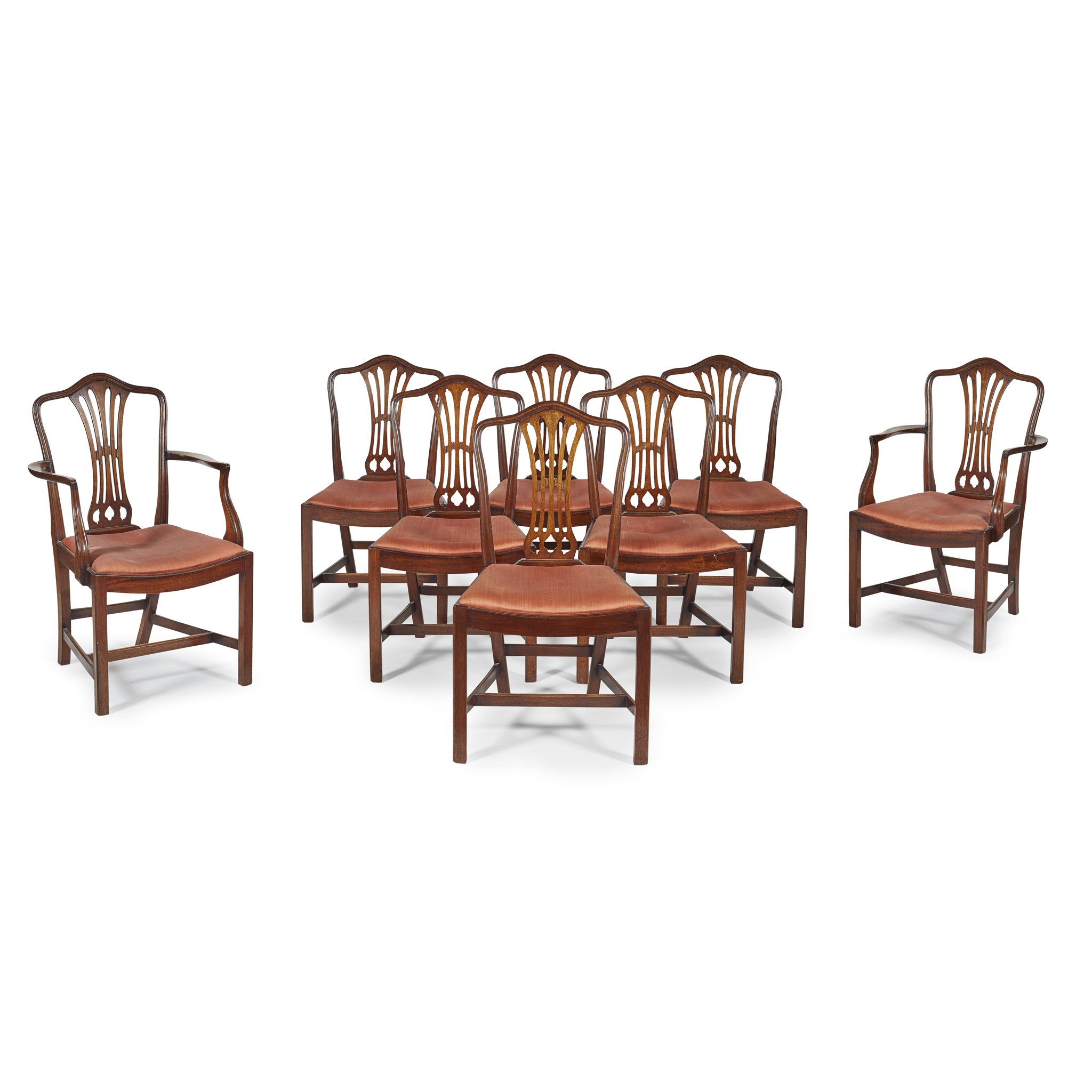 SET OF EIGHT GEORGE III STYLE MAHOGANY DINING CHAIRS
