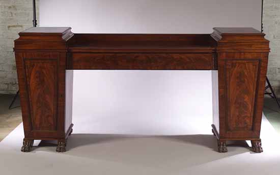 A Regency mahogany pedestal sideboard