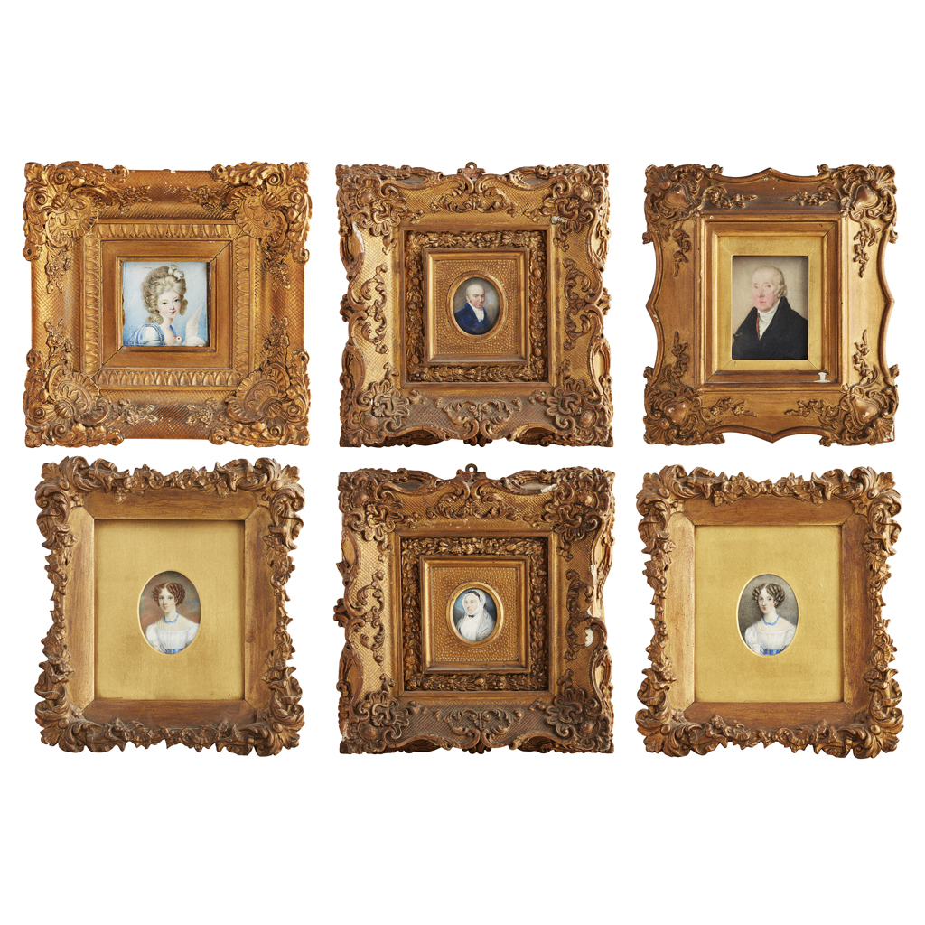 GROUP OF SIX PORTRAIT MINIATURES