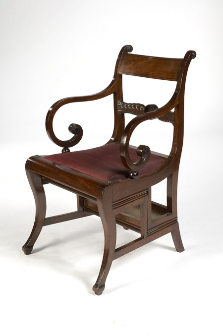 A Regency period mahogany metamorphic library steps armchair