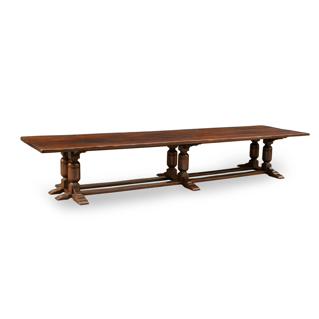 EXCEPTIONALLY LARGE OAK REFECTORY TABLE