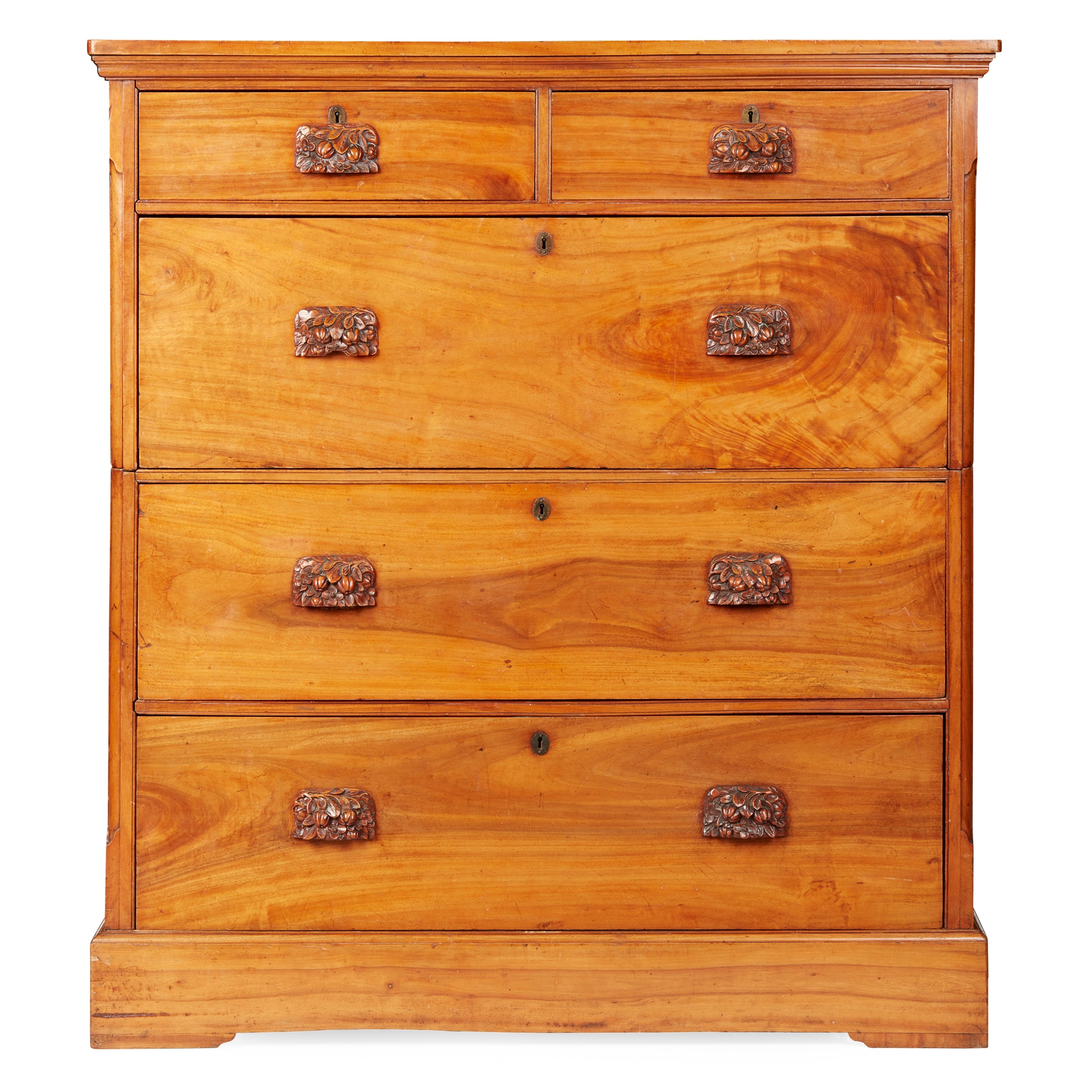 ANGLO-COLONIAL CAMPHORWOOD TALL CHEST OF DRAWERS