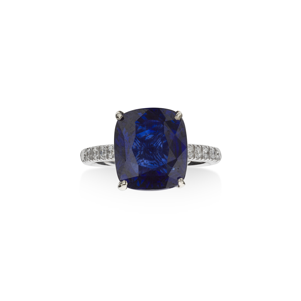 A sapphire and diamond set ring