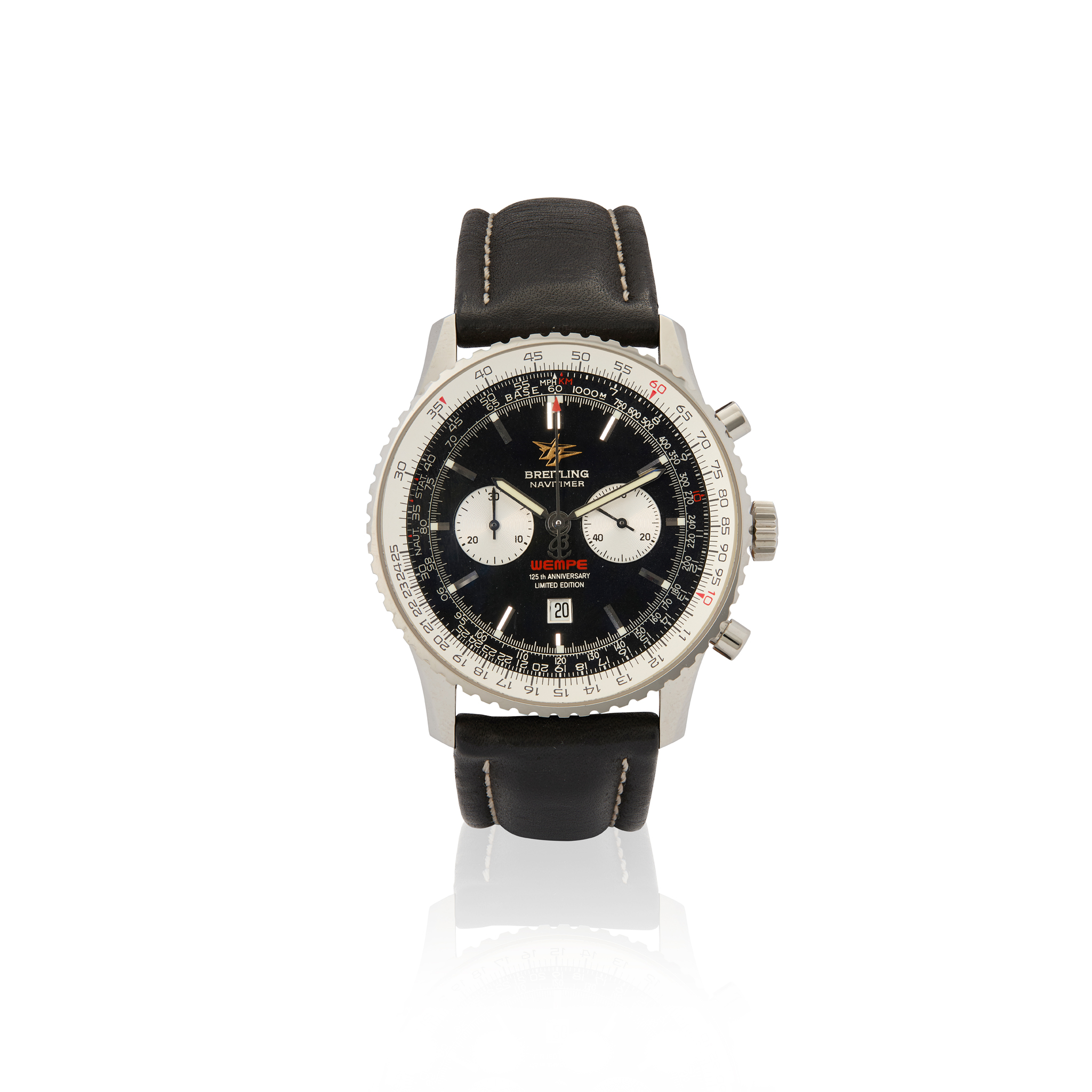 Breitling. A limited edition stainless steel automatic chronograph wristwatch