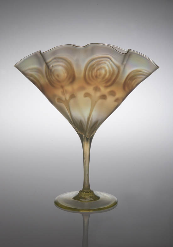 A Powell vaseline glass vase
