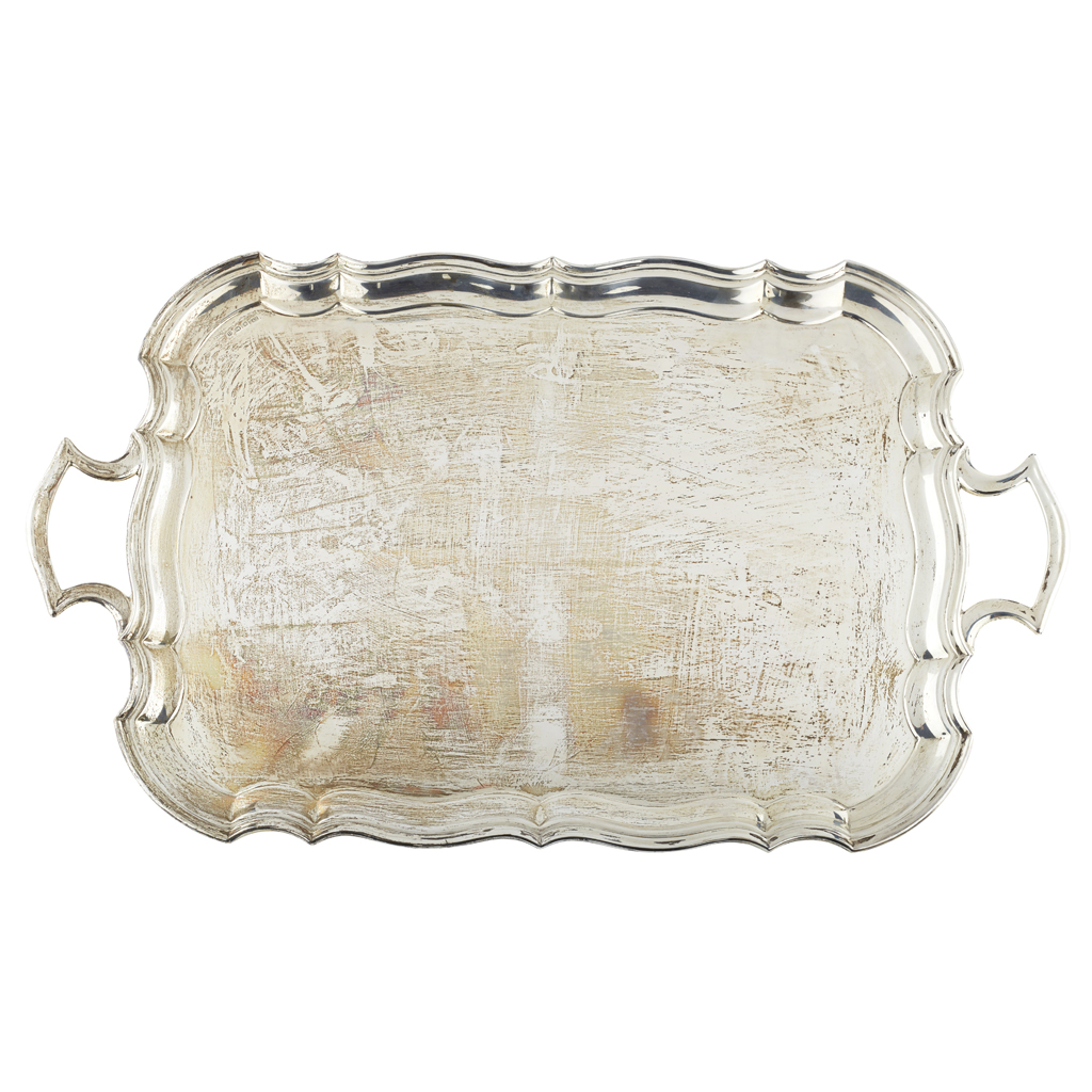 A twin handled tea tray