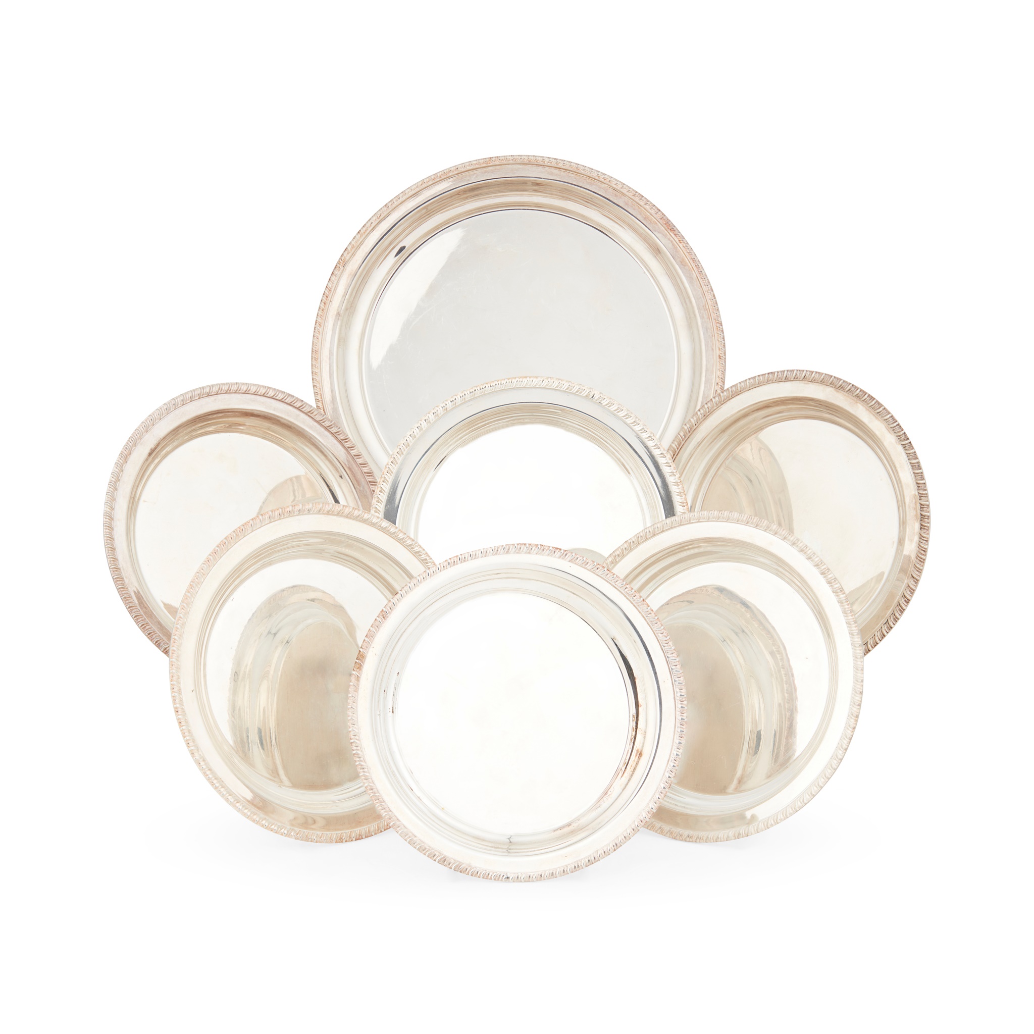 A matched set of six modern side plates