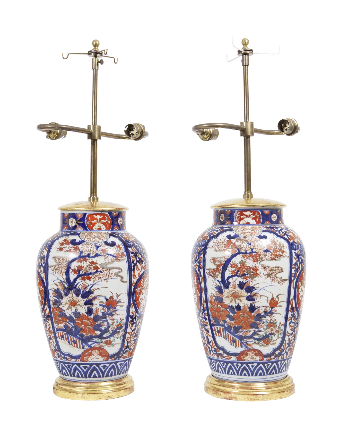 PAIR OF IMARI PORCELAIN BALUSTER VASES