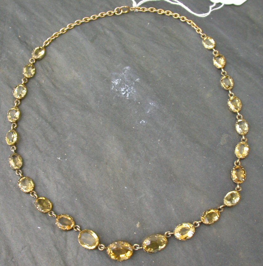 A Victorian citrine necklace,
