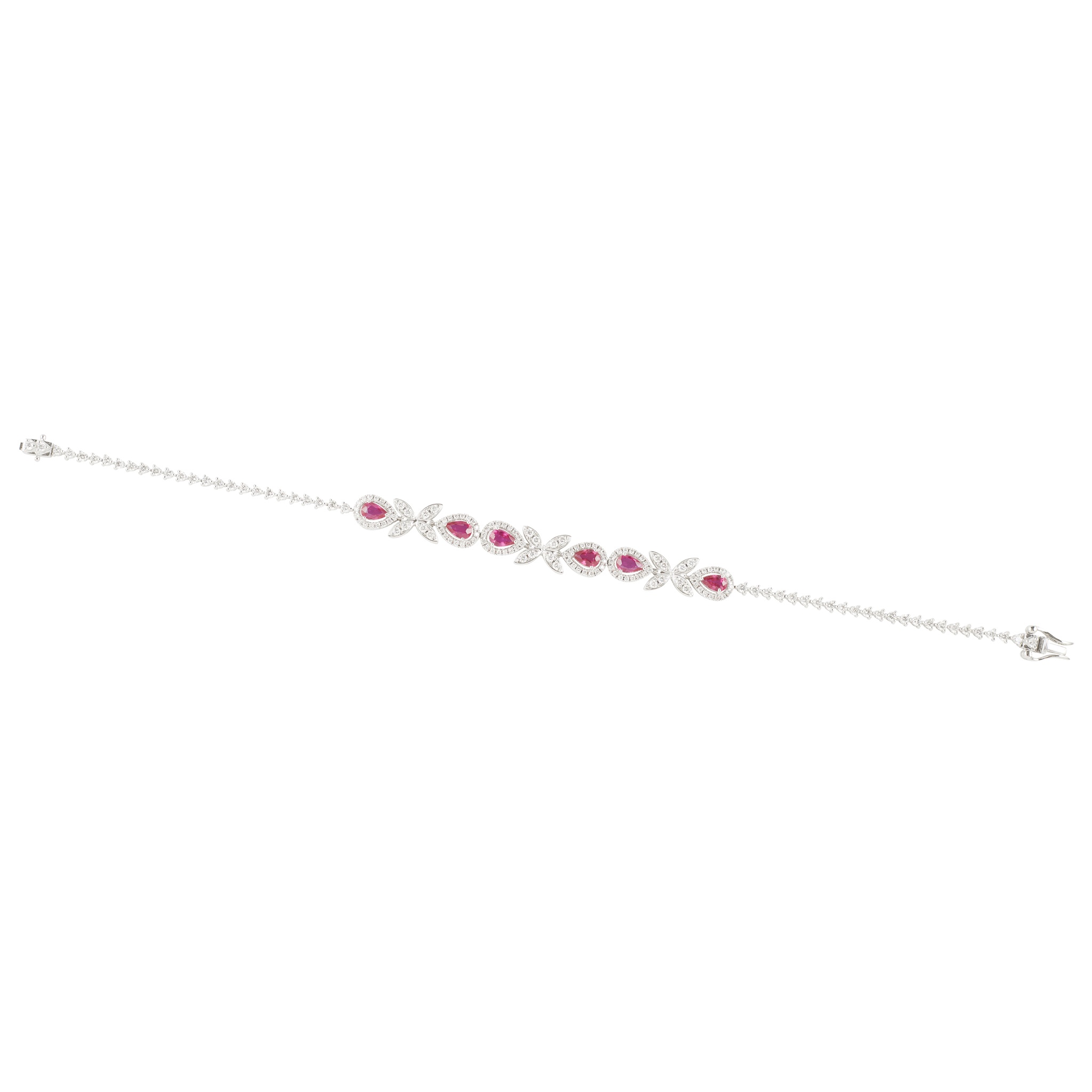 A ruby and diamond set bracelet