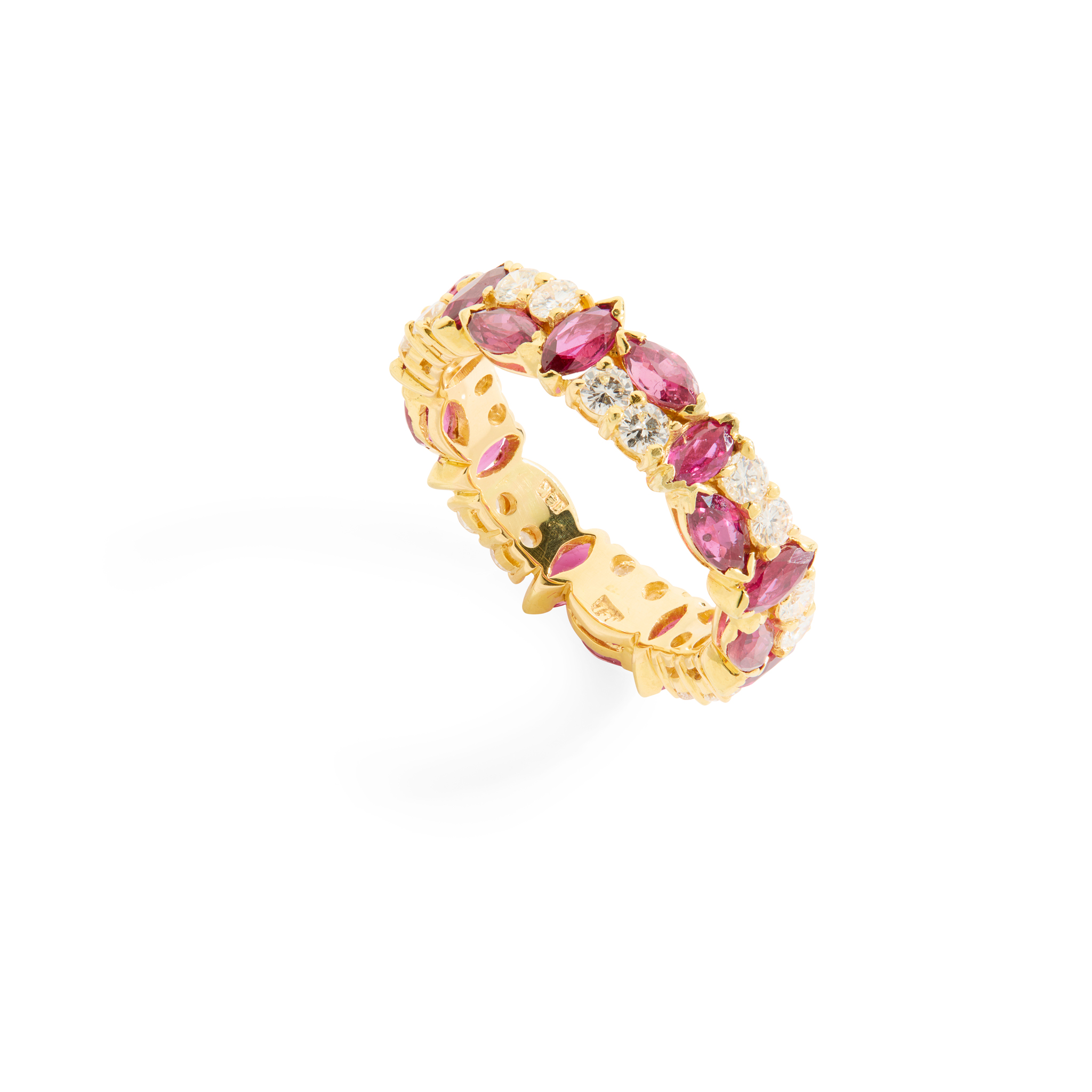 A ruby and diamond eternity ring