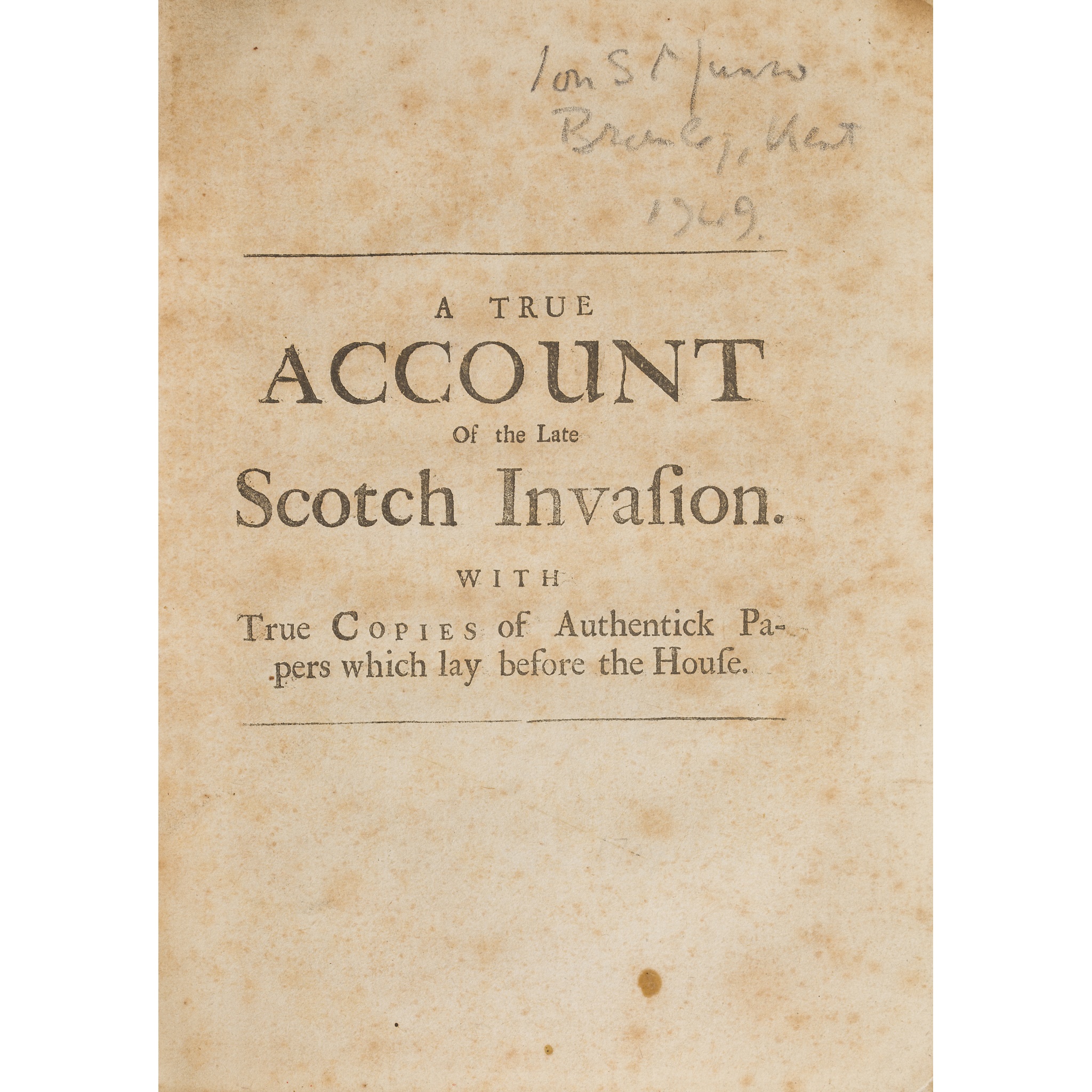 JACOBITE PAMPHLETS, 1708-1712