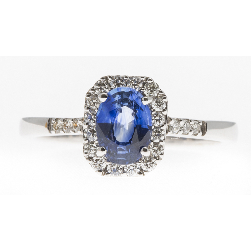 A sapphire and diamond set ring