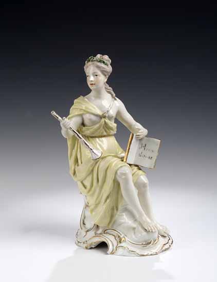 A late 18th century Continental figure of Clio