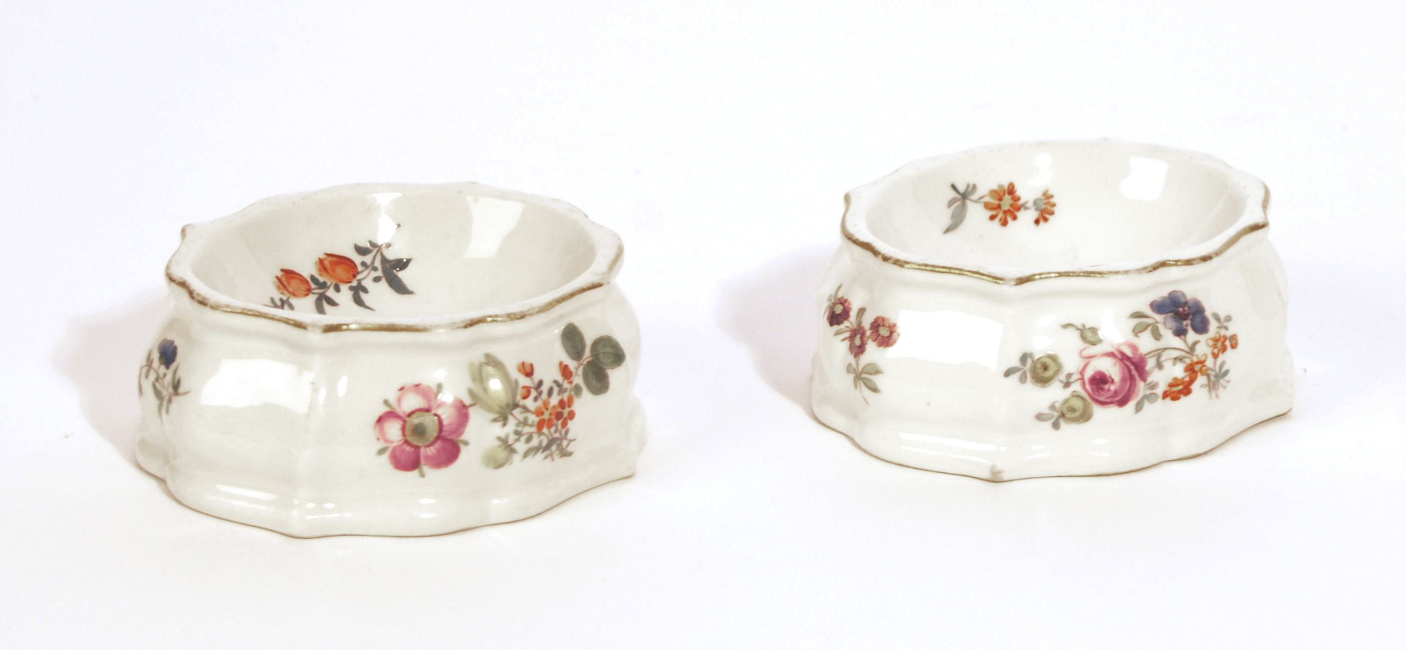 PAIR OF MEISSEN SALTS