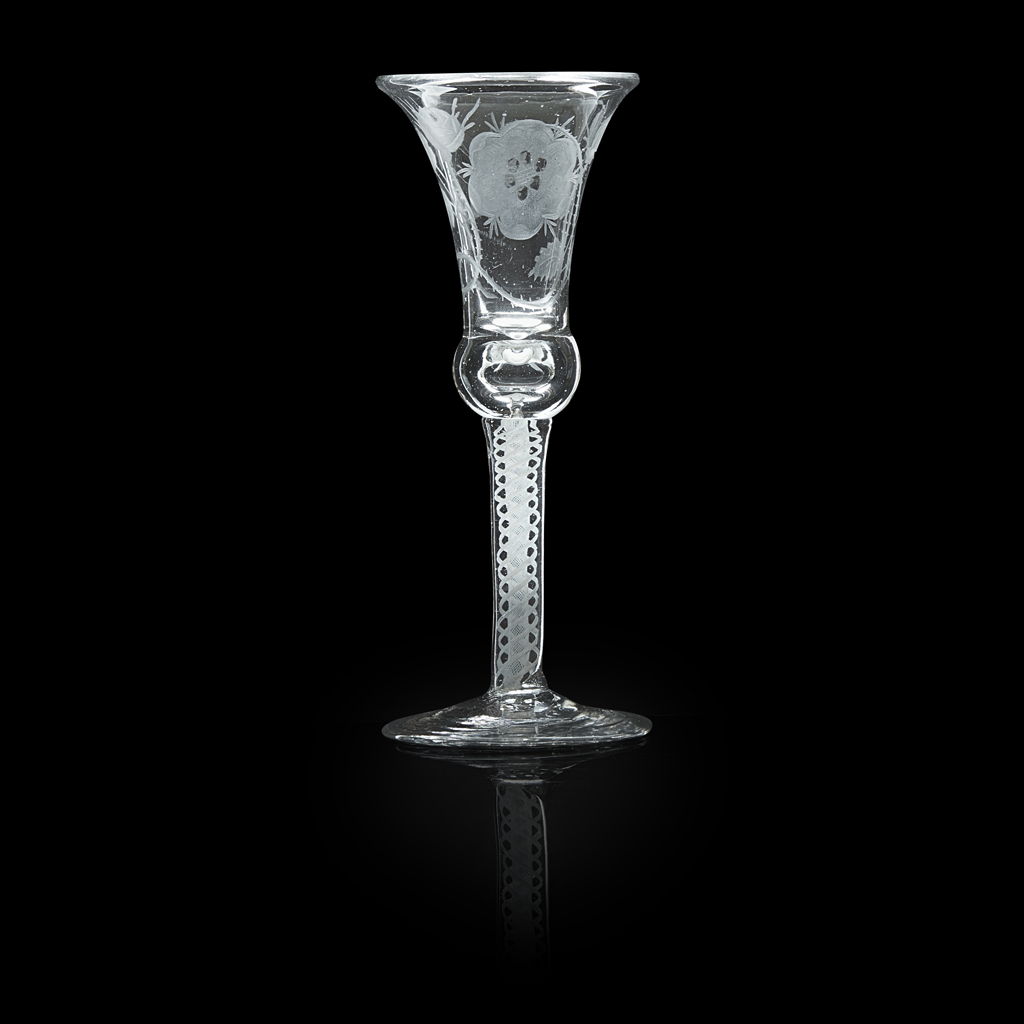 JACOBITE ENGRAVED WINE GLASS