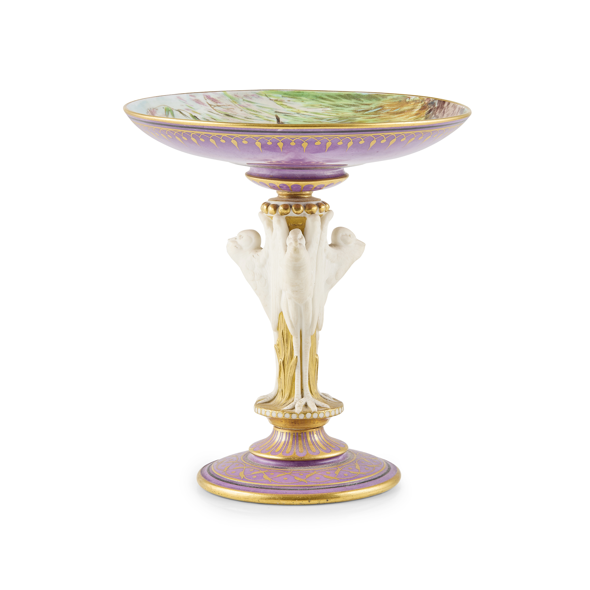SMALL PORCELAIN TAZZA, AFTER A DESIGN BY LEON ARNOUX FOR MINTON