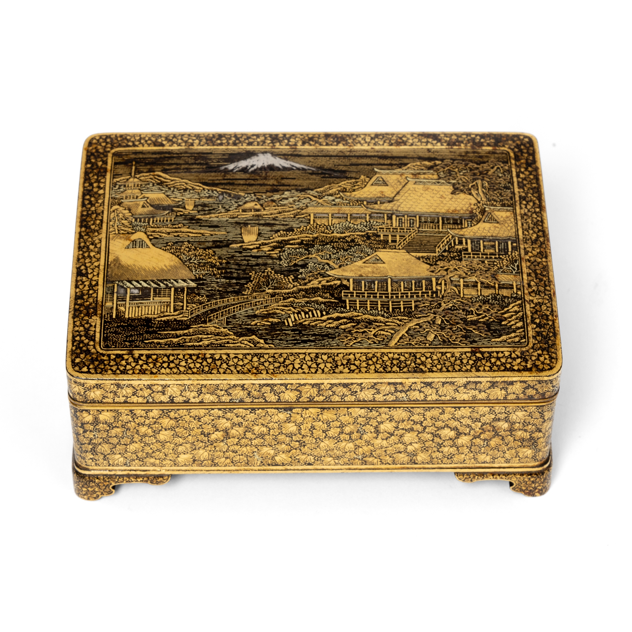 JAPANESE INLAID-IRON RECTANGULAR BOX WITH COVER