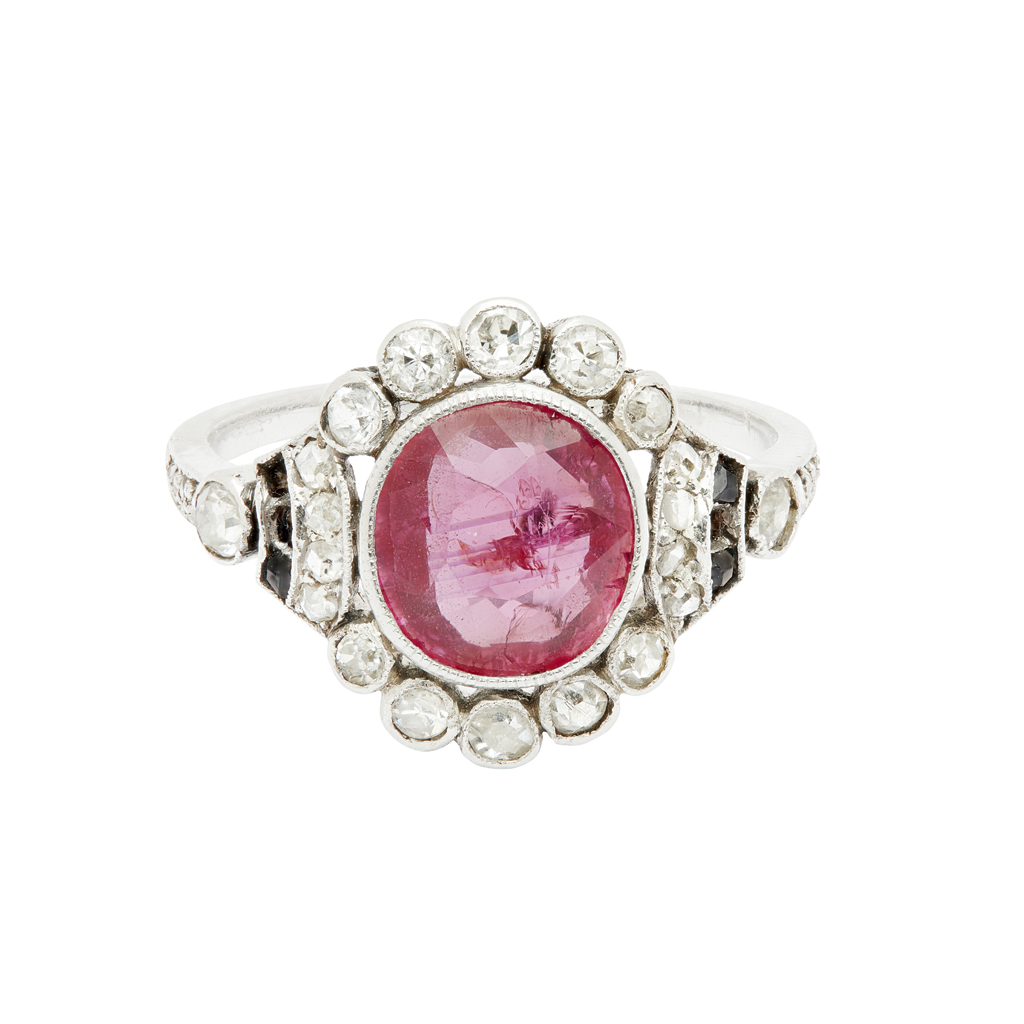 An early 20th century ruby and diamond set ring