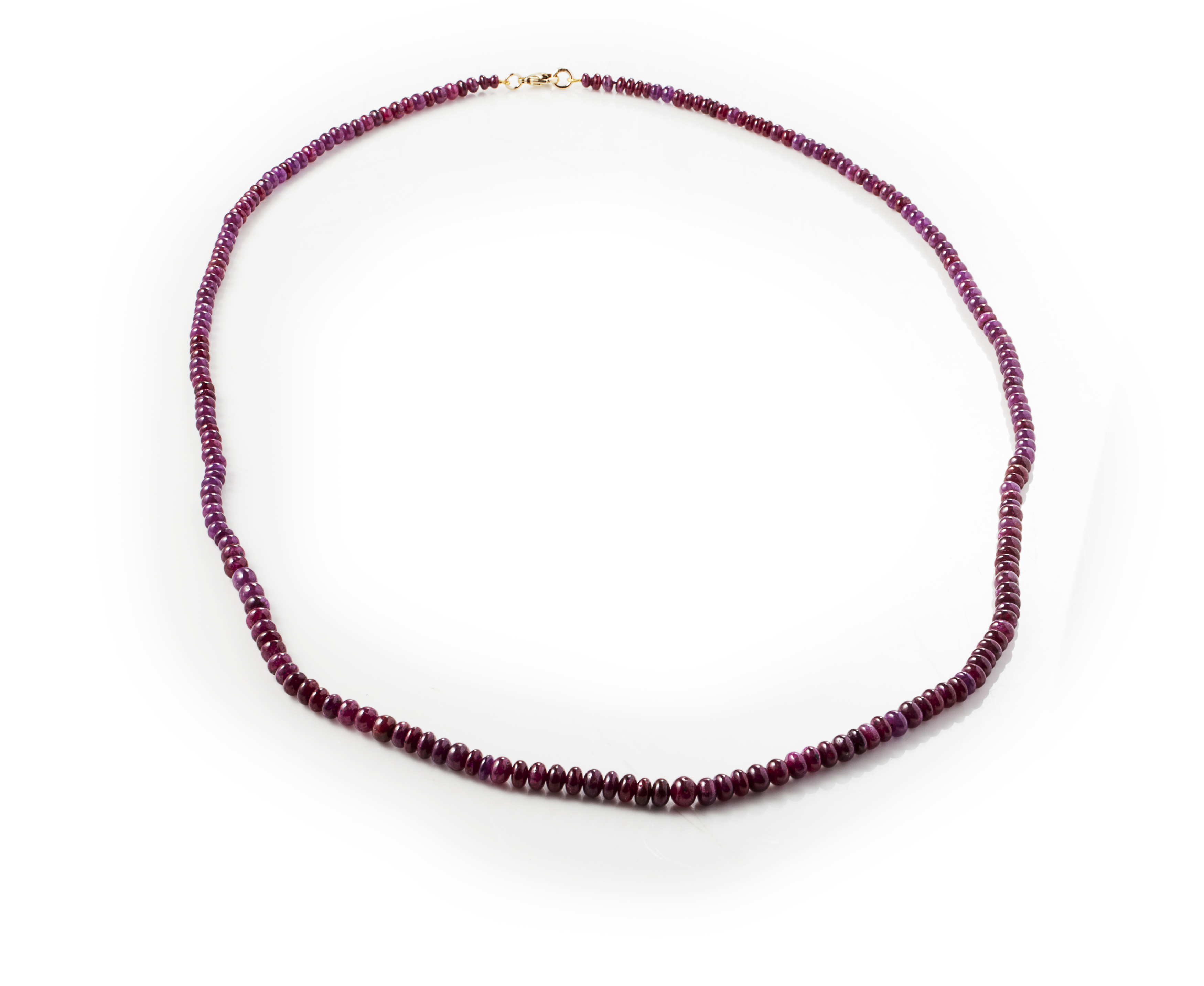 A ruby beaded necklace