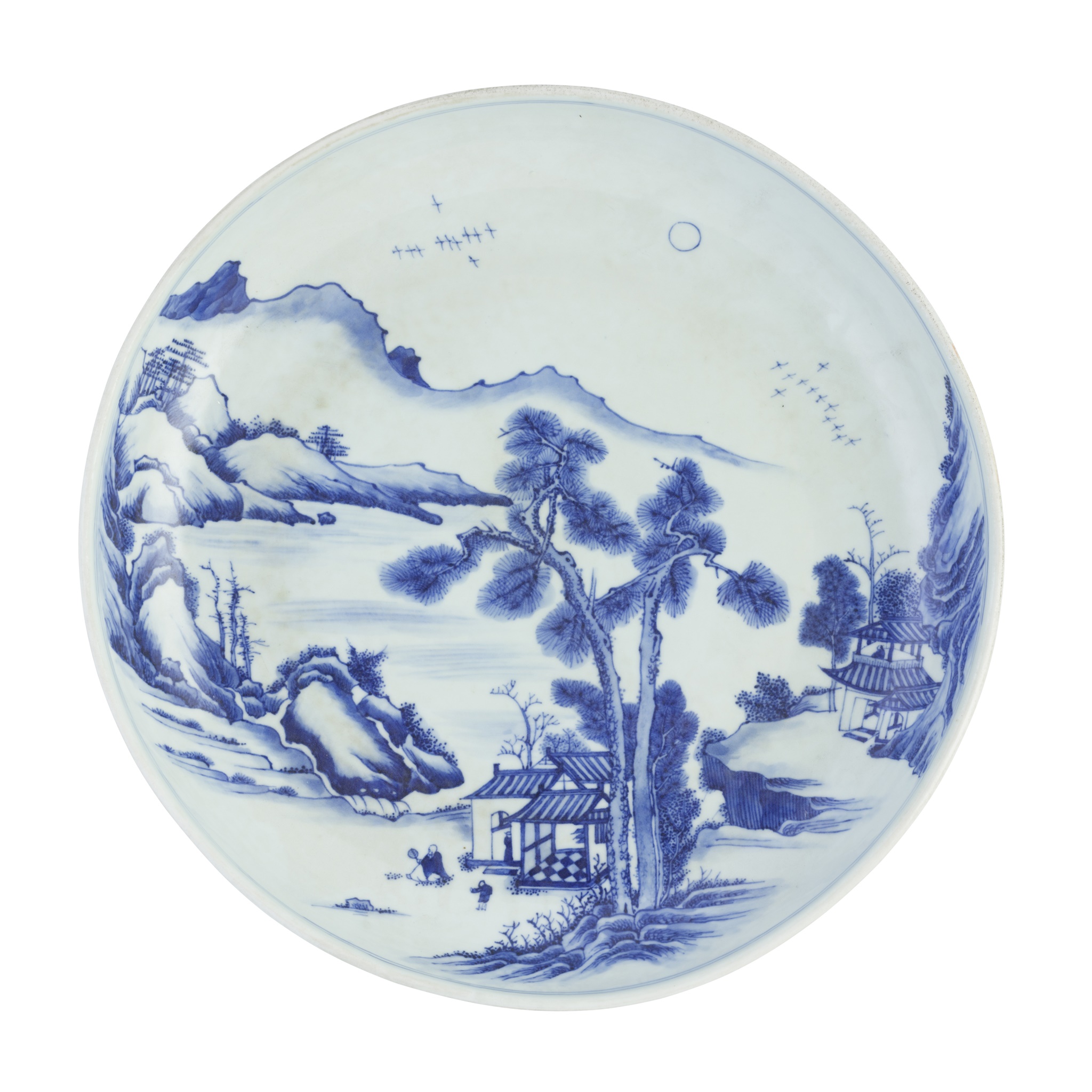 BLUE AND WHITE 'LANDSCAPE' CHARGER