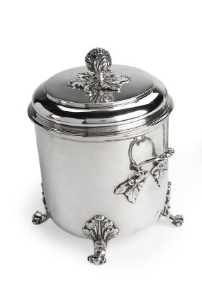A silver biscuit barrel