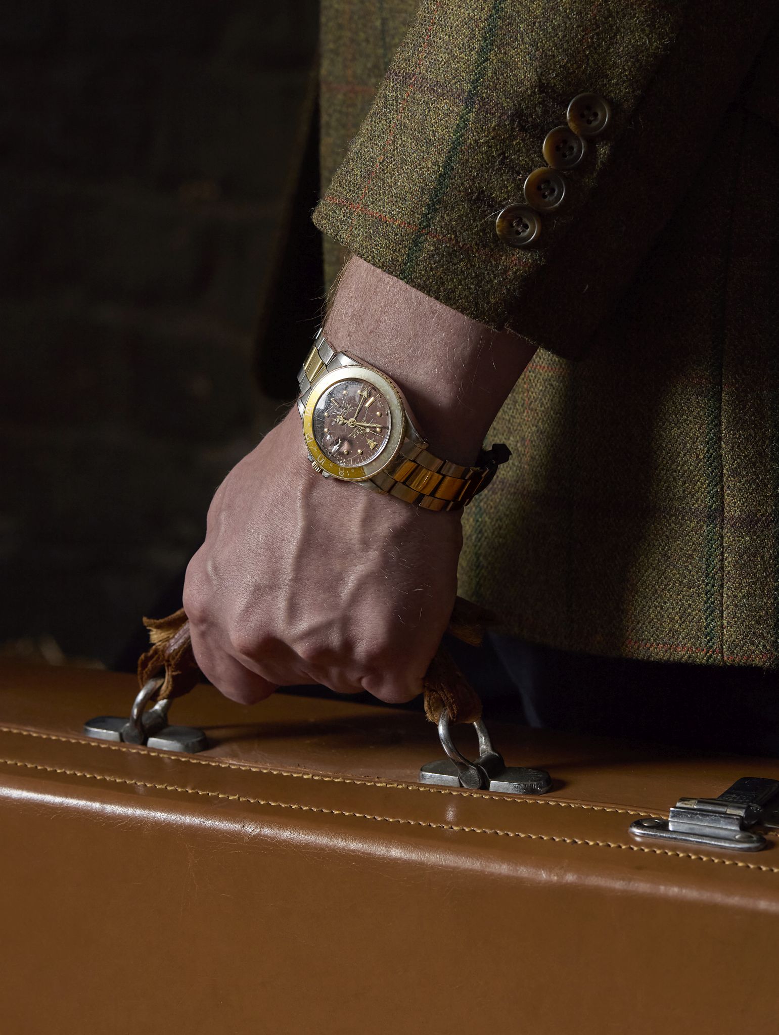 Rolex. A fine and unusual stainless steel and gold automatic dual-time wristwatch