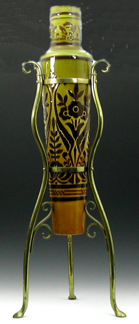 A Bretby vase on stand,