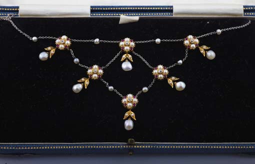 An early 20th century multi-gem set necklace