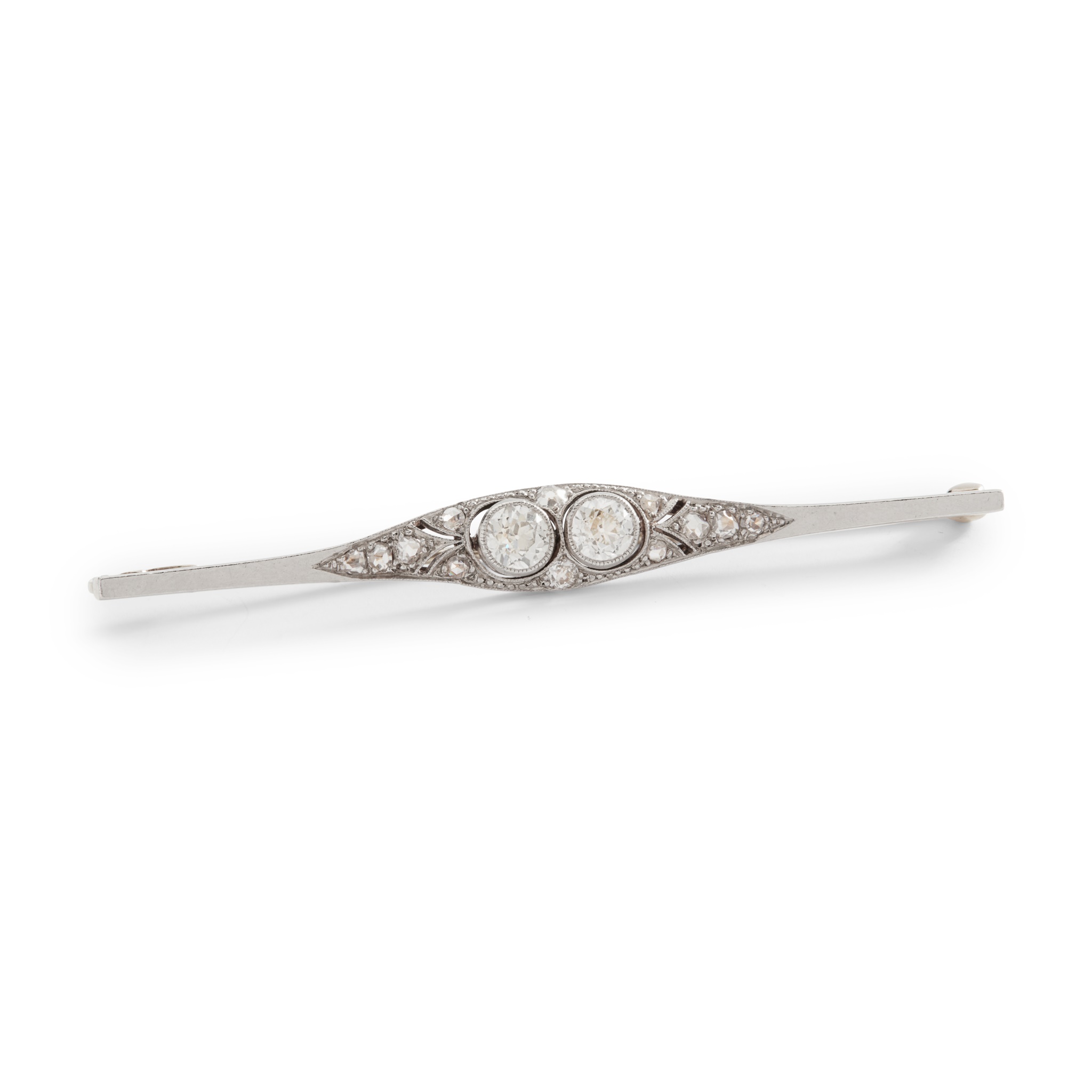 An early 20th-century diamond bar brooch