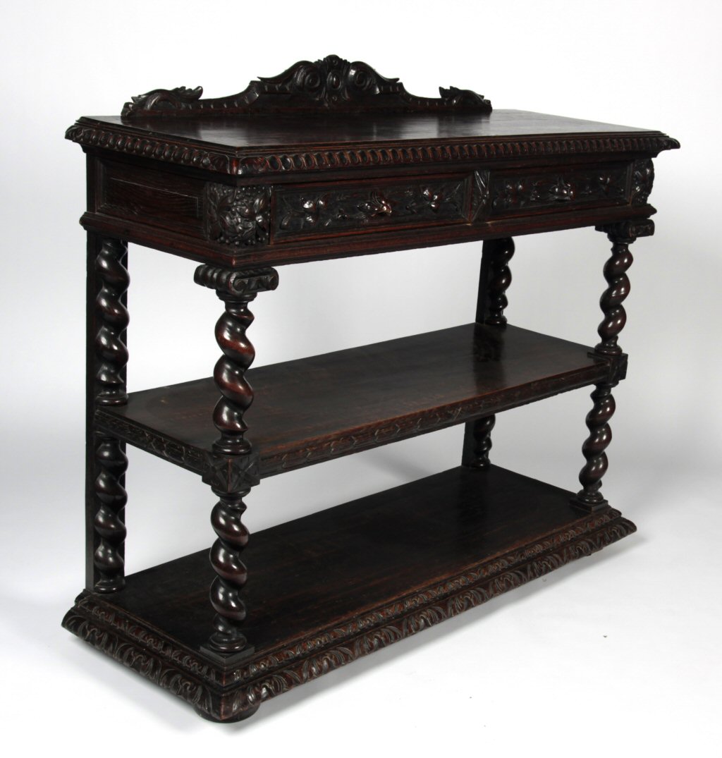 A 17th century style stained oak buffet