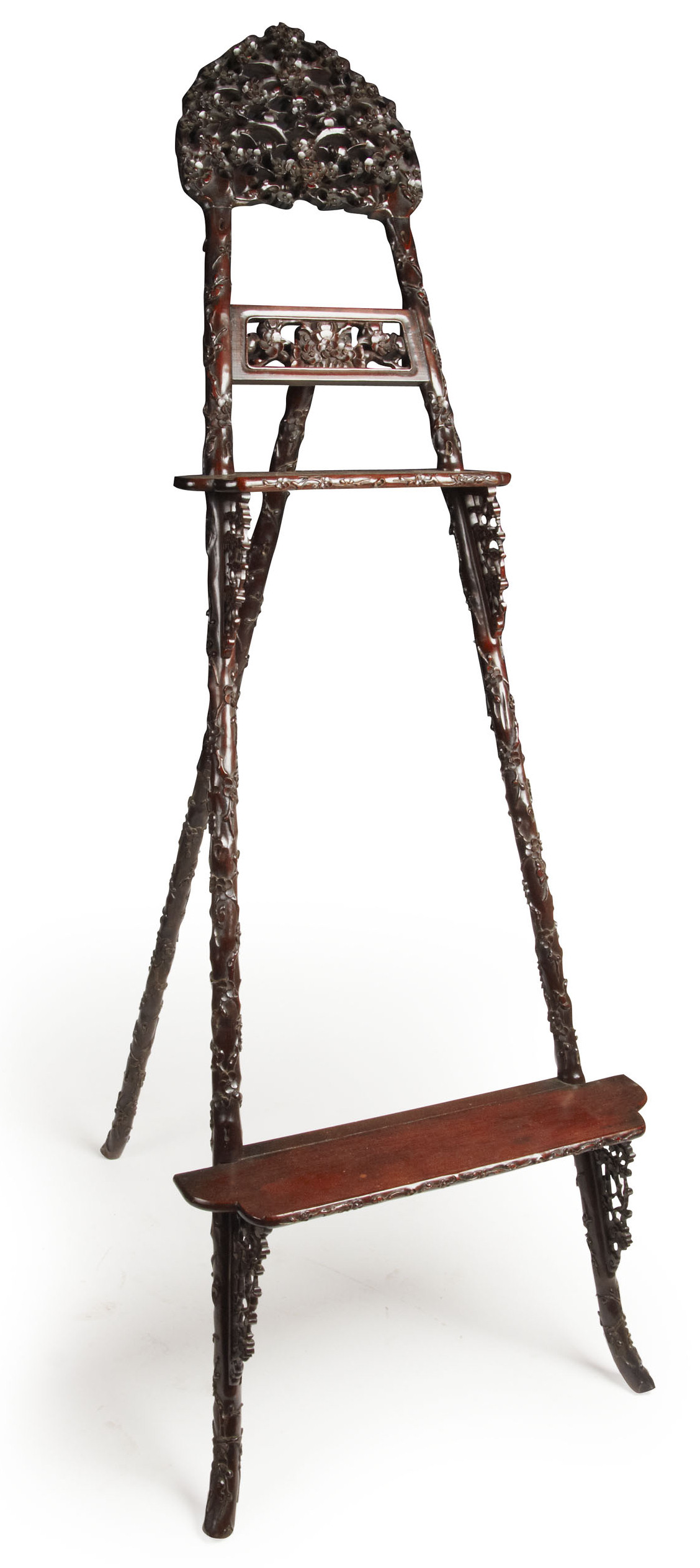 CHINESE CARVED ROSEWOOD EASEL