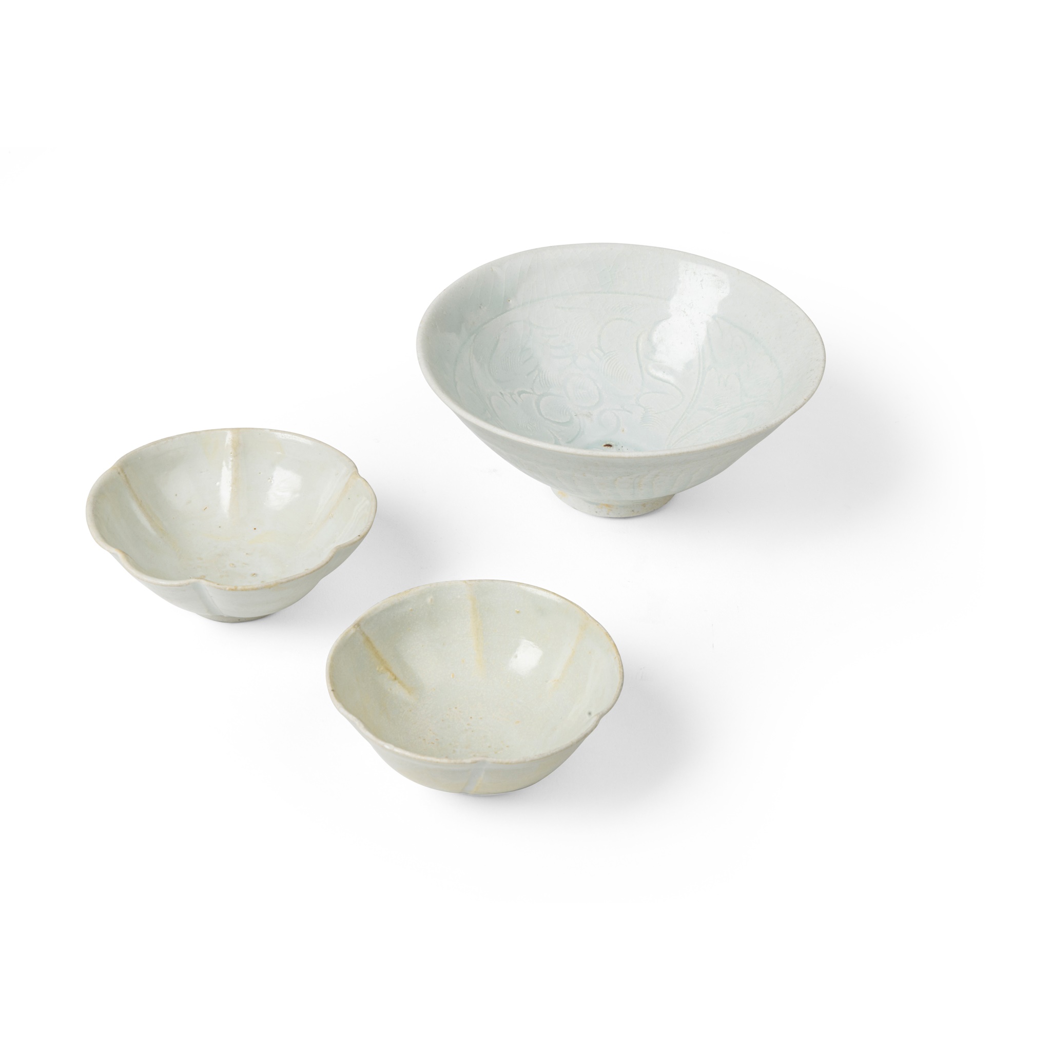 GROUP OF THREE QINGBAI BOWLS