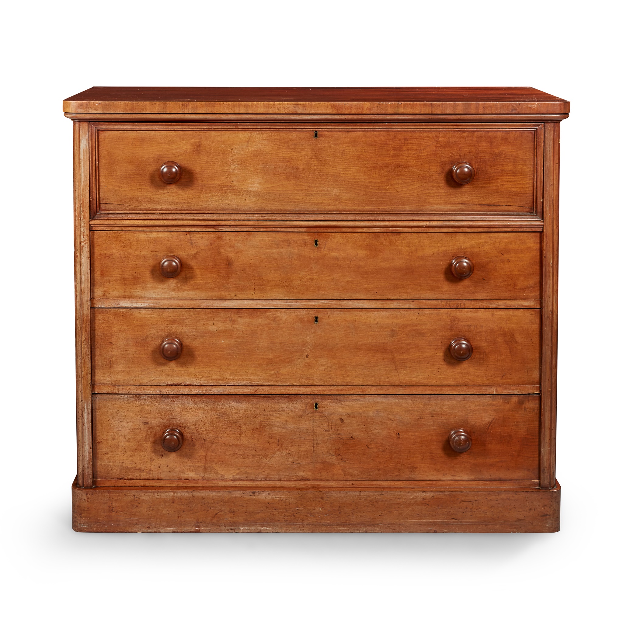 A VICTORIAN MAHOGANY SECRETAIRE CHEST OF DRAWERS