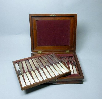 A Victorian cased fish set