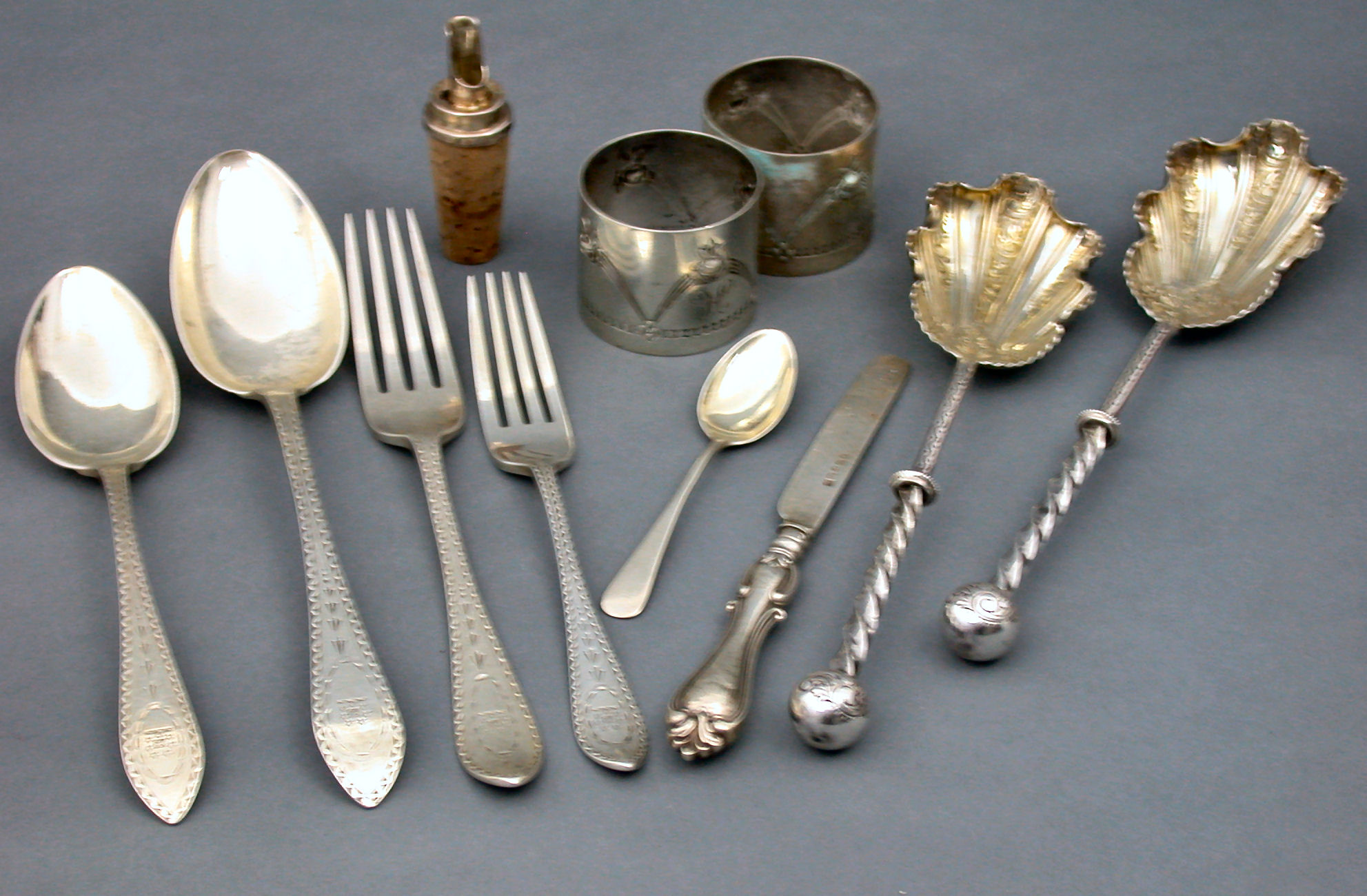 A part set of flatware,