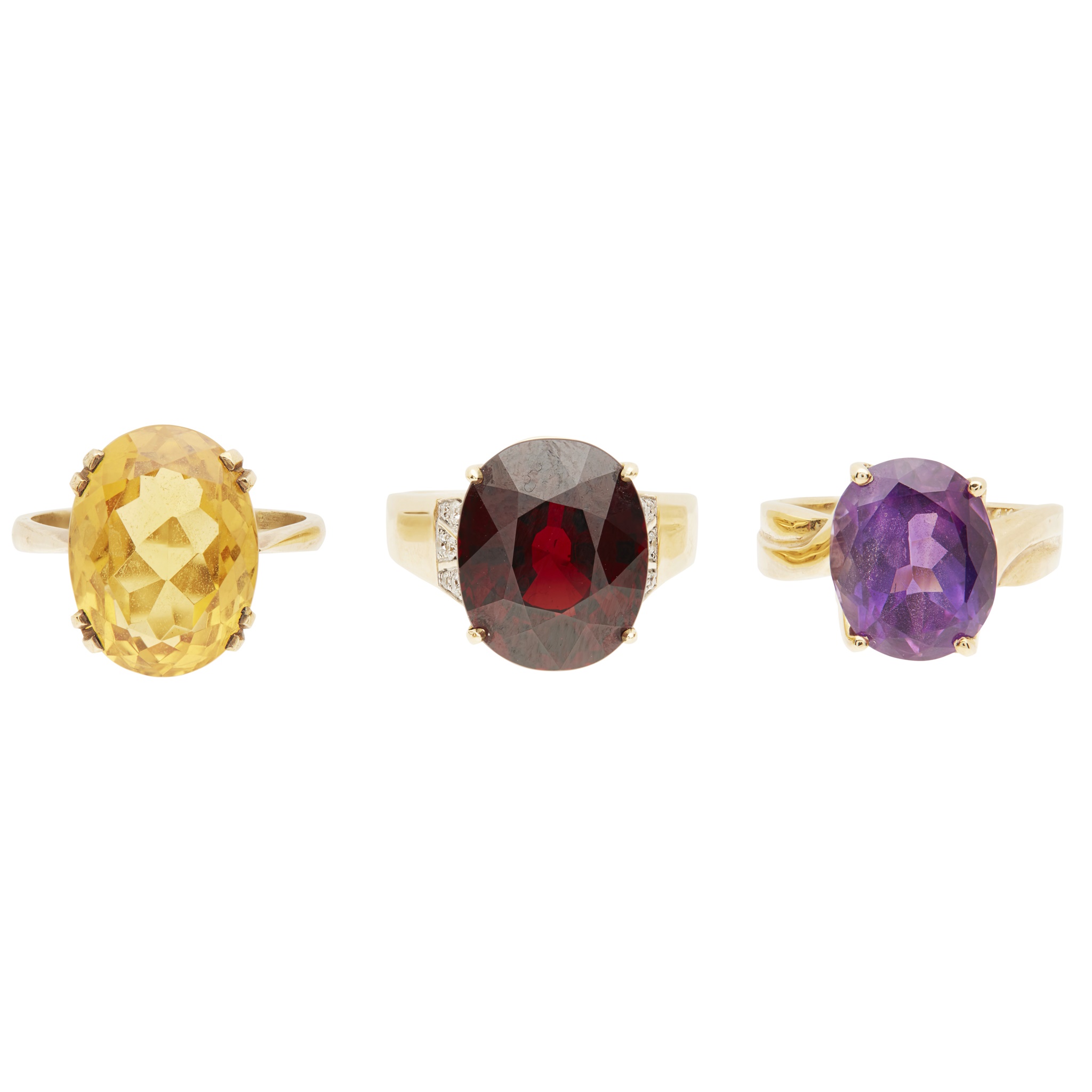 A collection of gem set rings