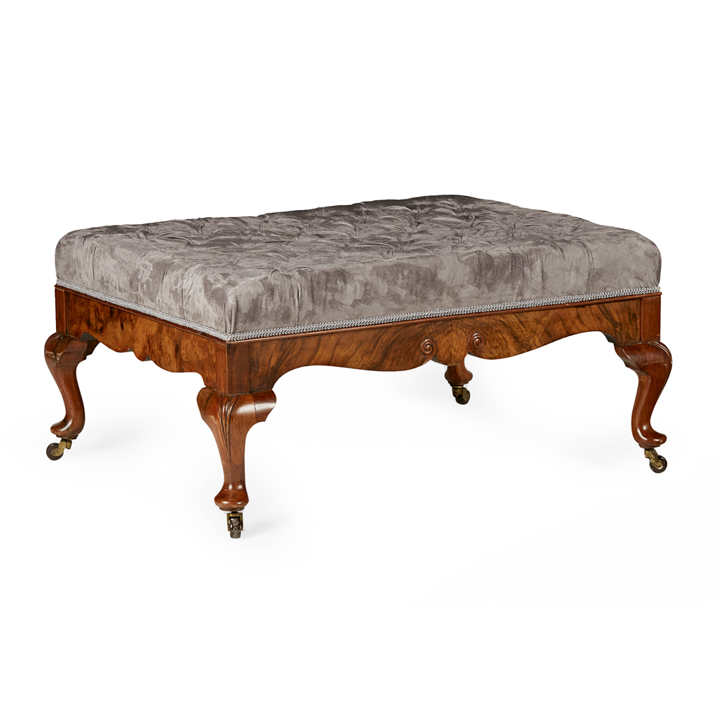 VICTORIAN WALNUT FRAMED STOOL