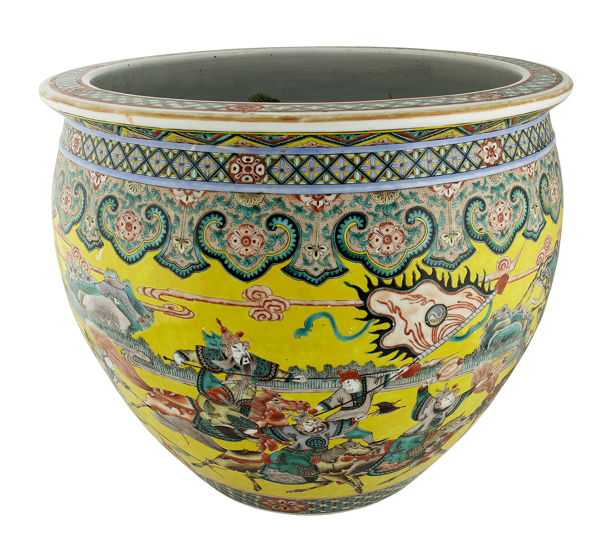 CHINESE PORCELAIN YELLOW FISH TANK